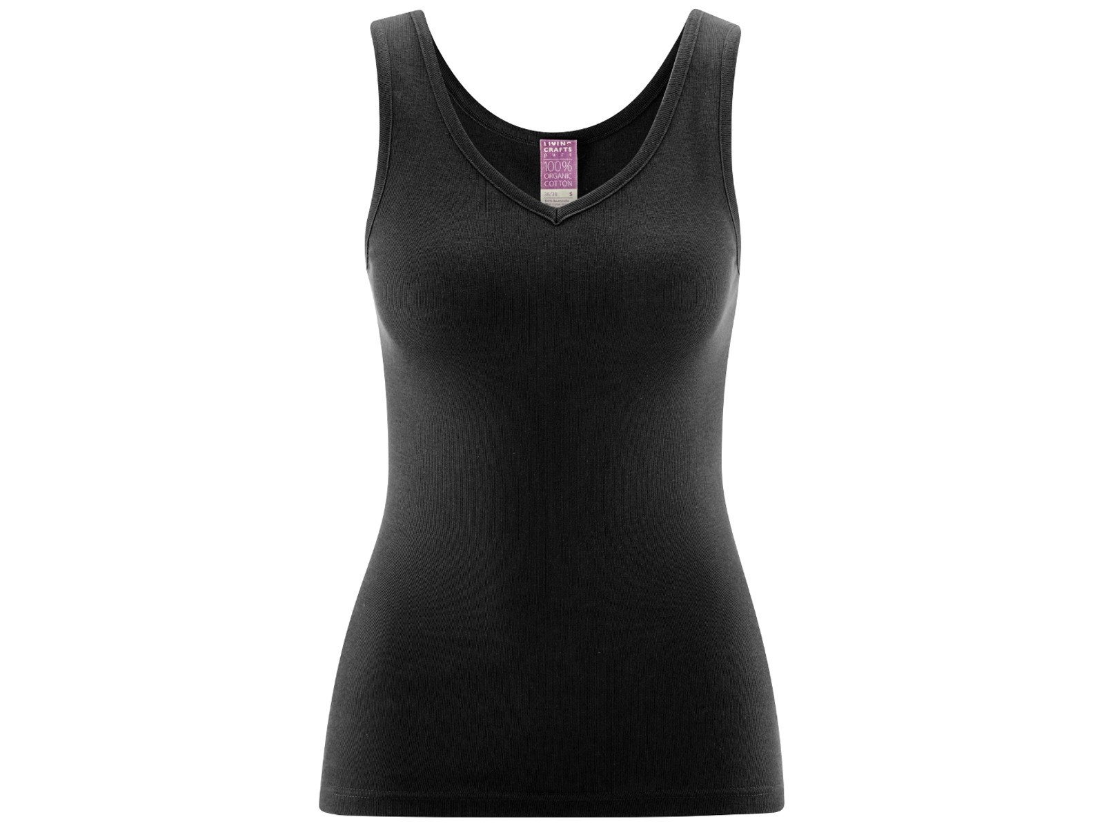 Living Crafts Damen V-Neck-Trägertop "Janine", black 40/42