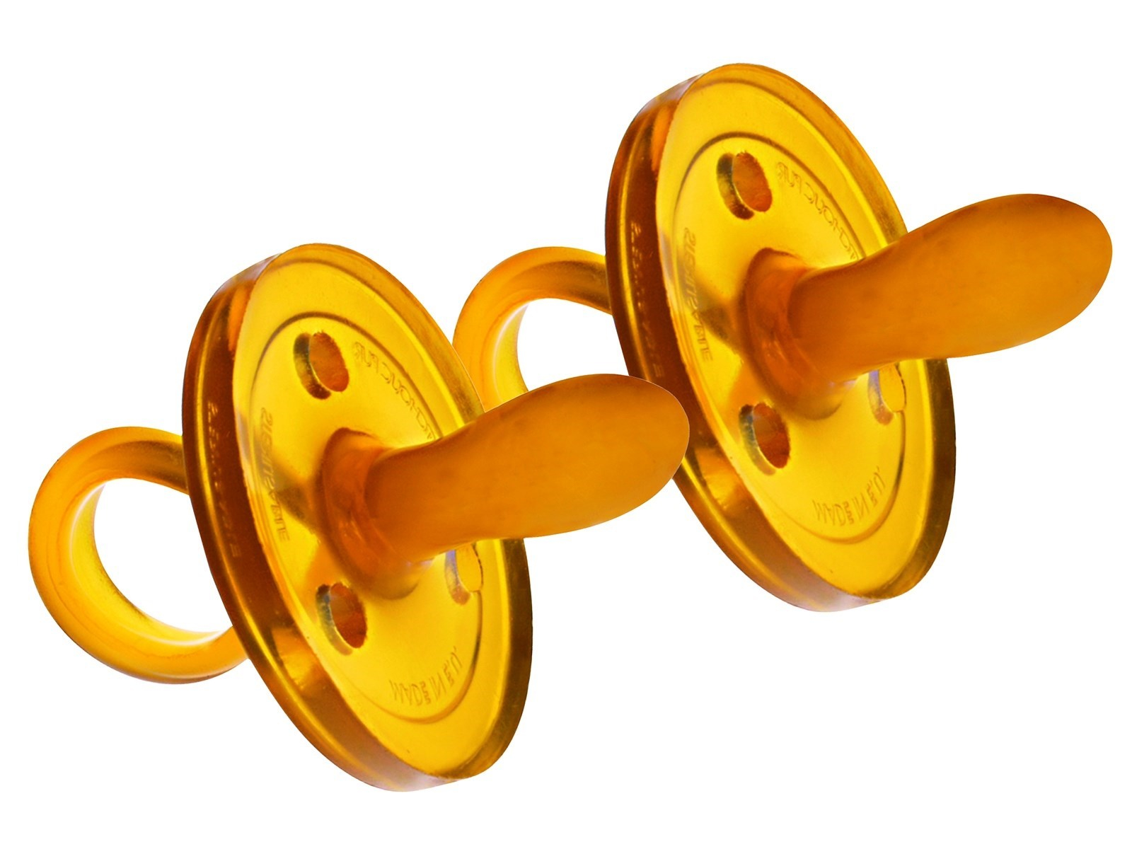 Goldi Beruhigungssauger, Naturkautschuk Schnuller, oval, 2er-Set 2 Stück, 0-6 Monate