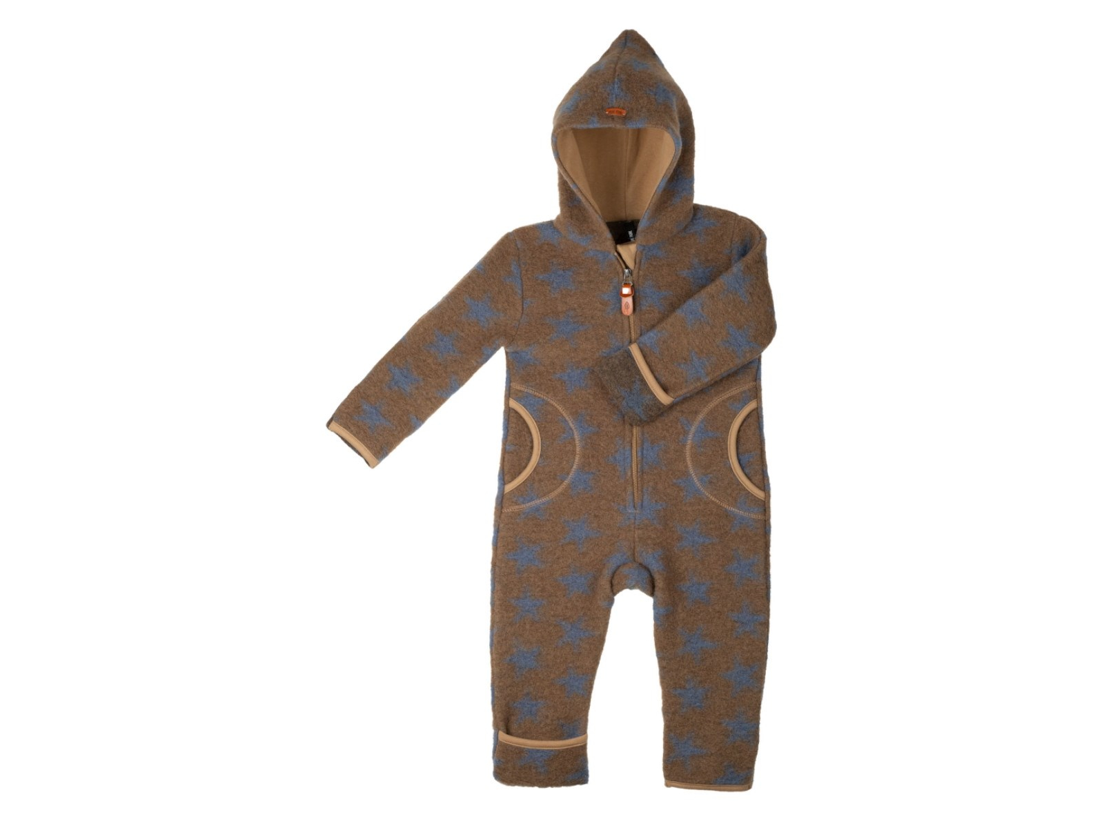 PURE PURE by Bauer Baby und Kinder Overall mit Kapuze Bio-Schurwolle Walk ermine Gr.74/80