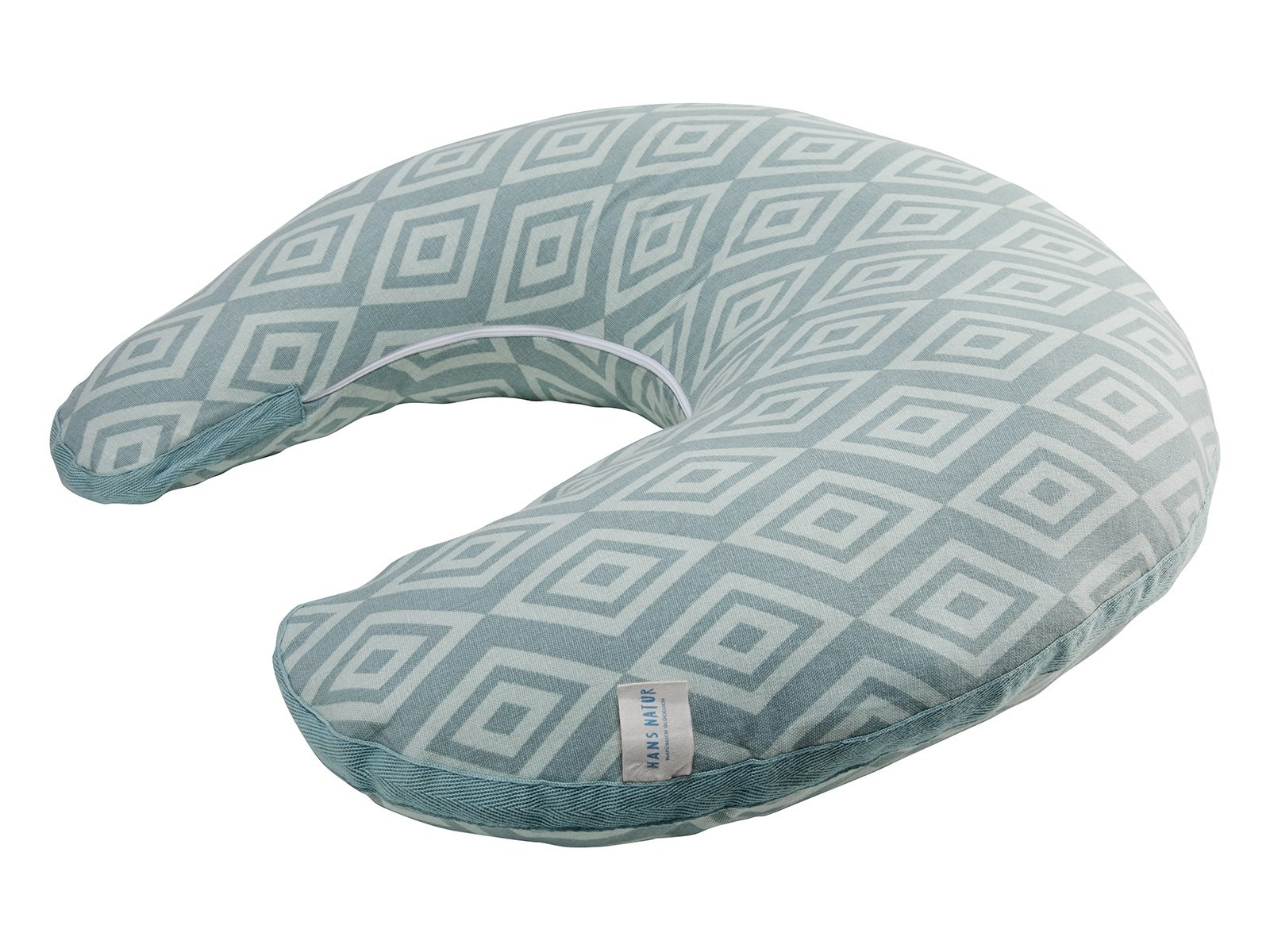 Stillkissen Stillmond, Bezug Bio-Baumwolle, Kapok-Füllung Raute mint Maße 60 x 60 cm