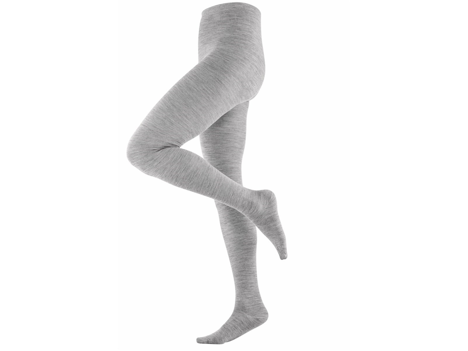 Living Crafts Damen Strumpfhose Bio-Schurwolle grau melange Gr.S