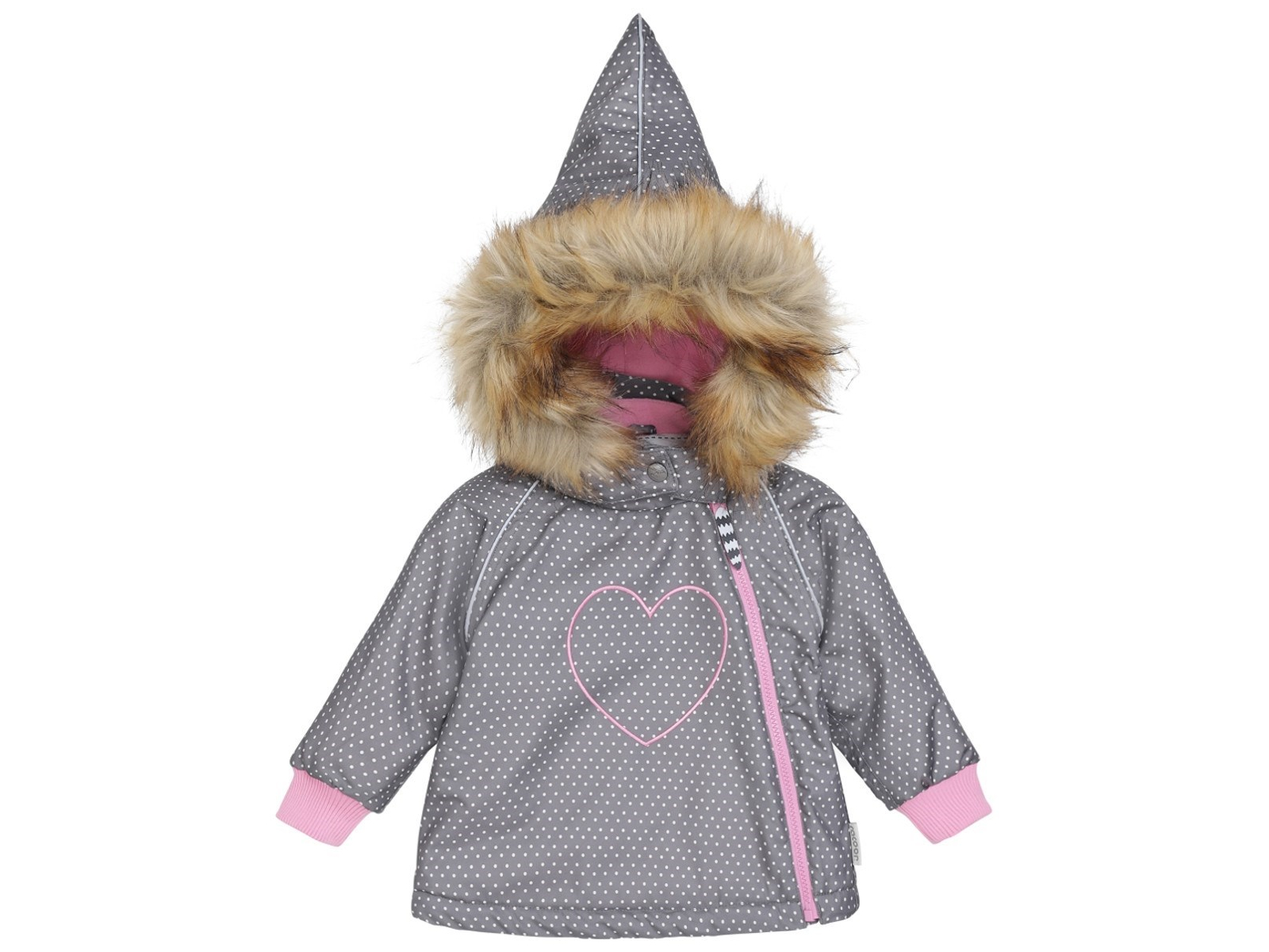 Racoon Outdoor Baby und Kinder Winterjacke mit Kapuze "Chiana" granit Gr. 74