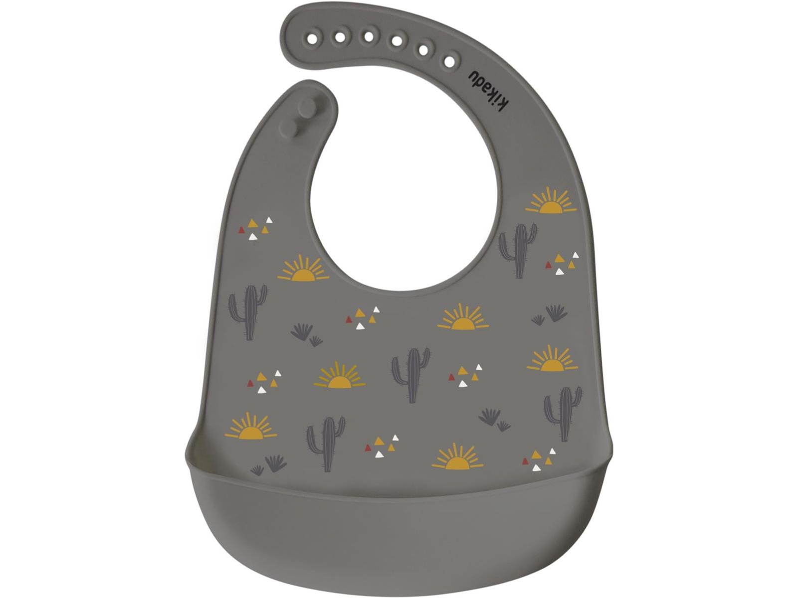 Silikon Lätzchen mit Auffangschale Zebra grau Maße 30,5 x 23 cm