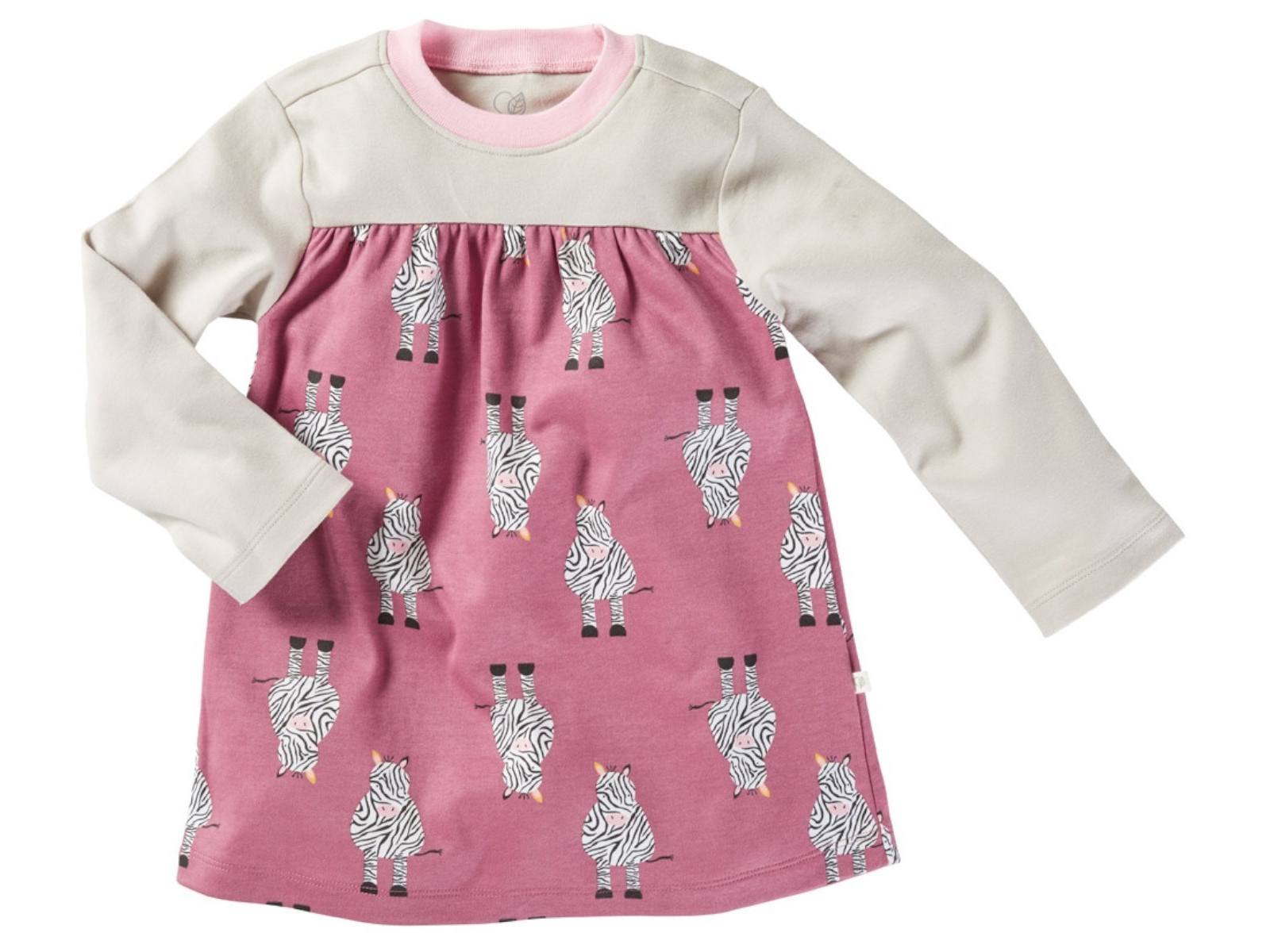 Kinder Kleid Langarm Bio-Baumwolle Zebrafreunde beere Gr.122/128