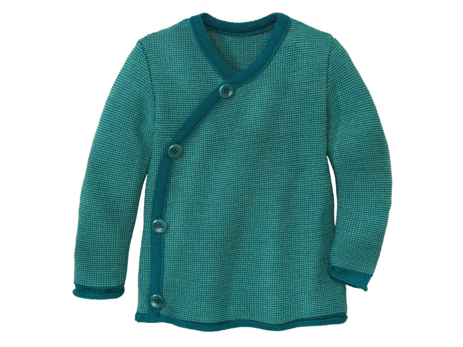 Disana Baby Jacke Bio-Merinowolle melange-pacific-mint Gr.86/92