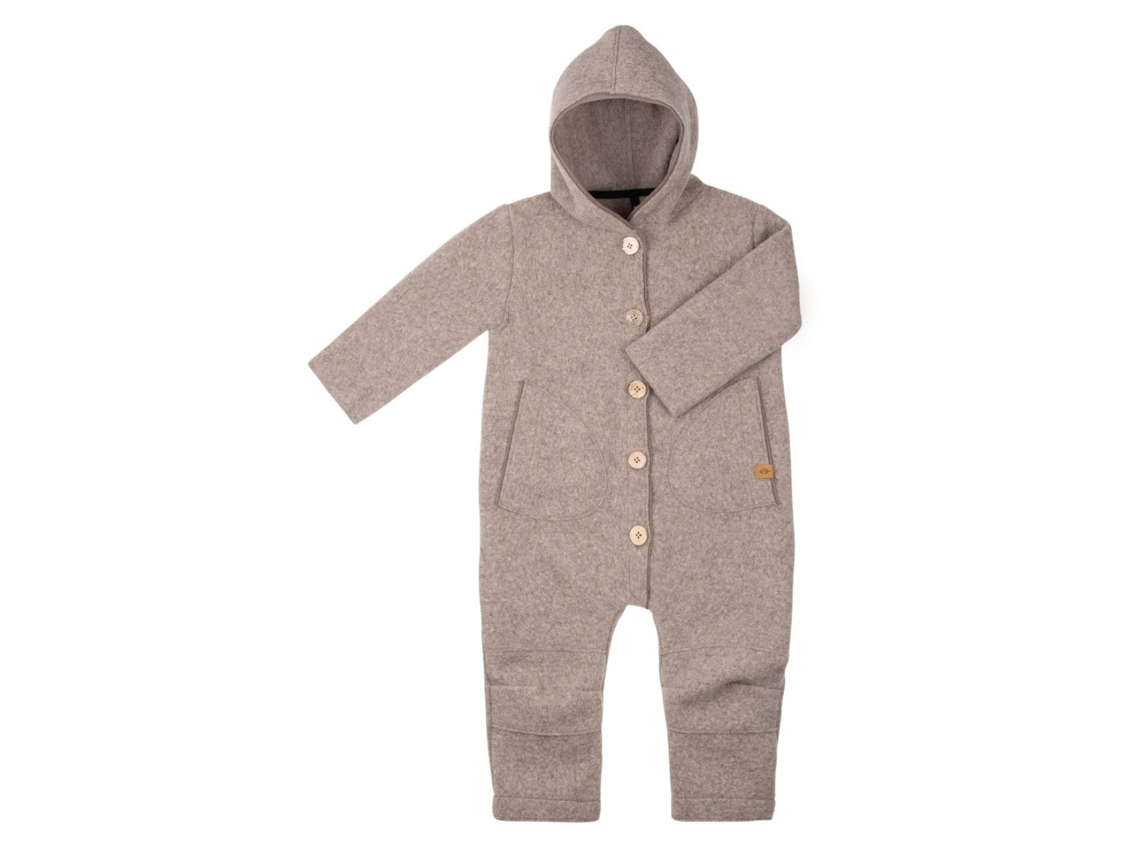 PURE PURE by Bauer Baby und Kinder Overall mit Kapuze Wollwalk kaschmir Gr.74/80