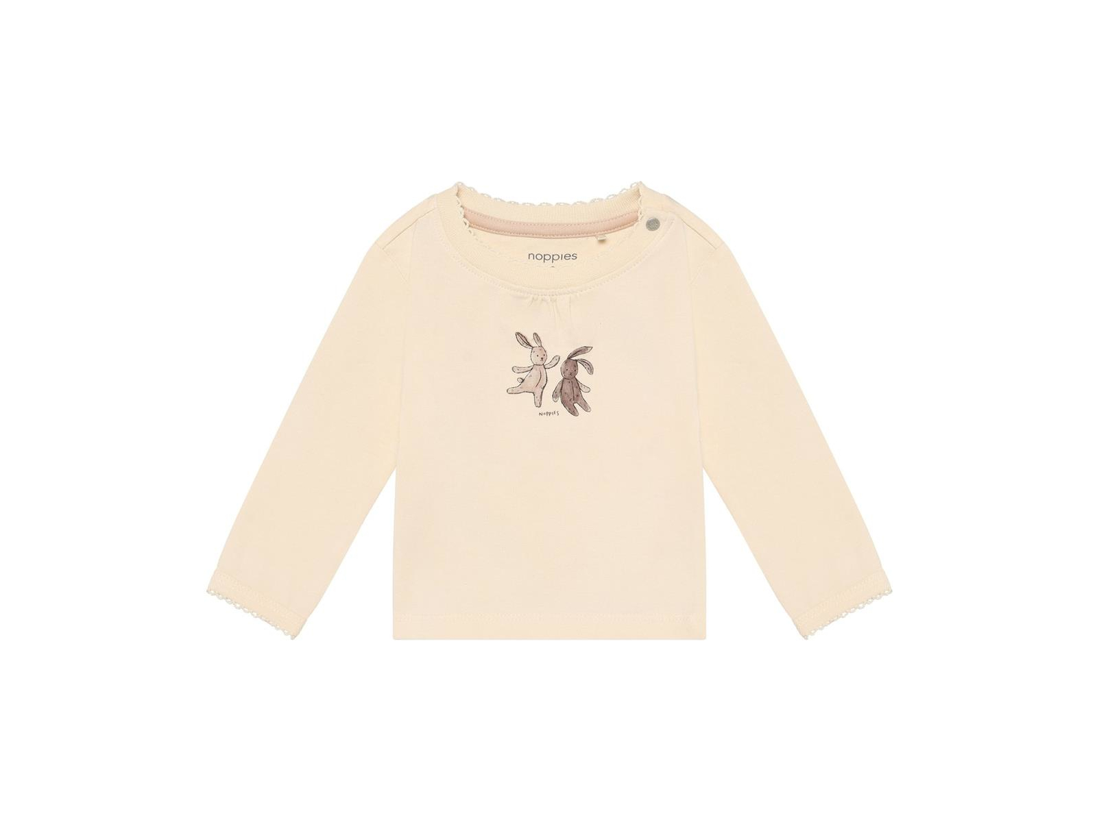 Langarmshirt Bio-Baumwolle (kbA) Print Hasen Buttercream 44
