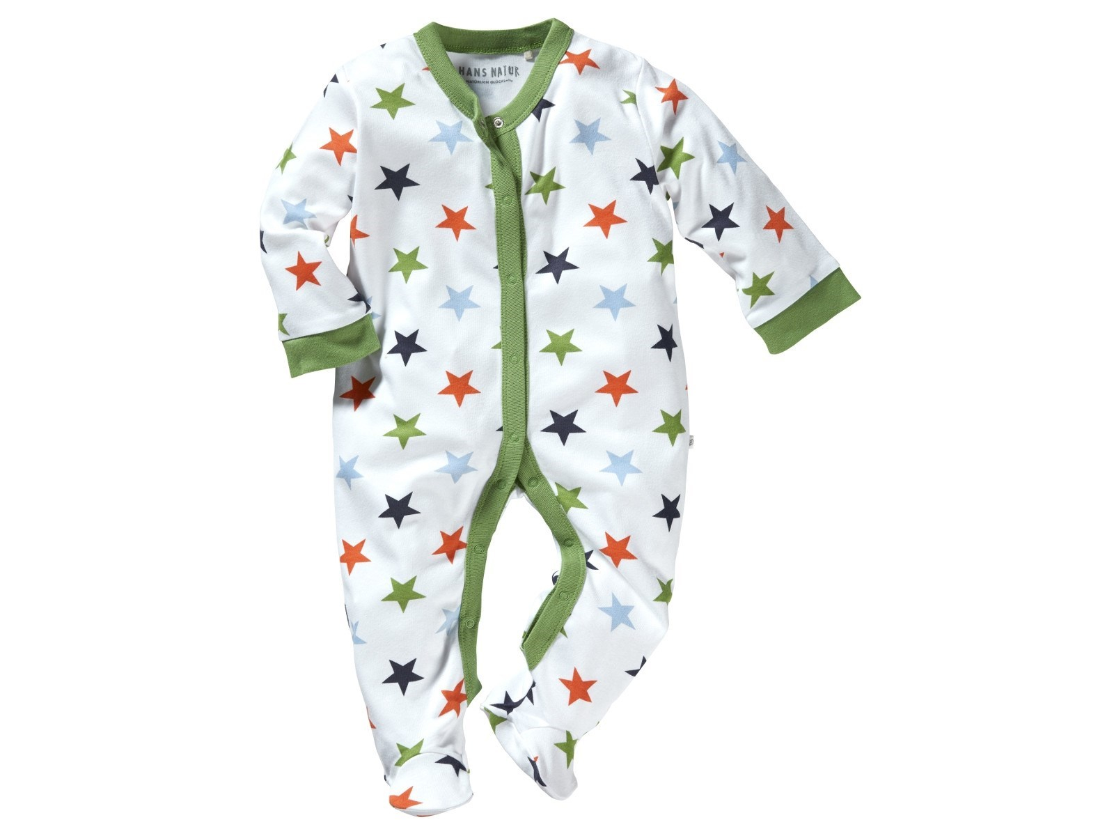 Baby Schlafanzug Bio-Baumwolle Stern Weiß Gr. 62/68