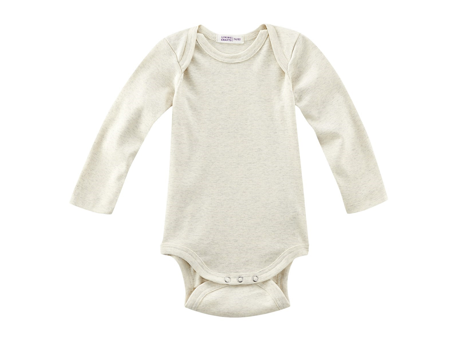 Living Crafts Baby Body Langarm Bio-Baumwolle beige-melange Gr. 50/56