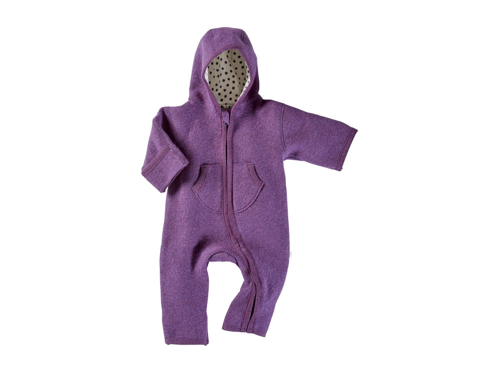 Baby Overall mit Kapuze Bio-Schurwolle Walk lila Gr.86/92