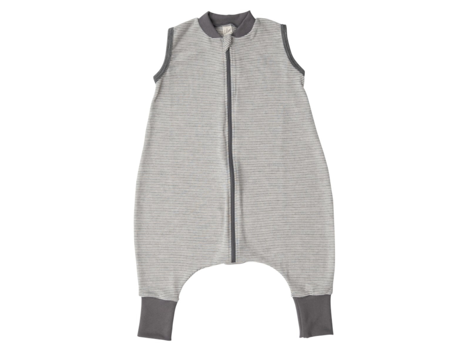 Lilano Baby und Kinder Schlafanzug Wolle Seide grau-geringelt Gr.86/92