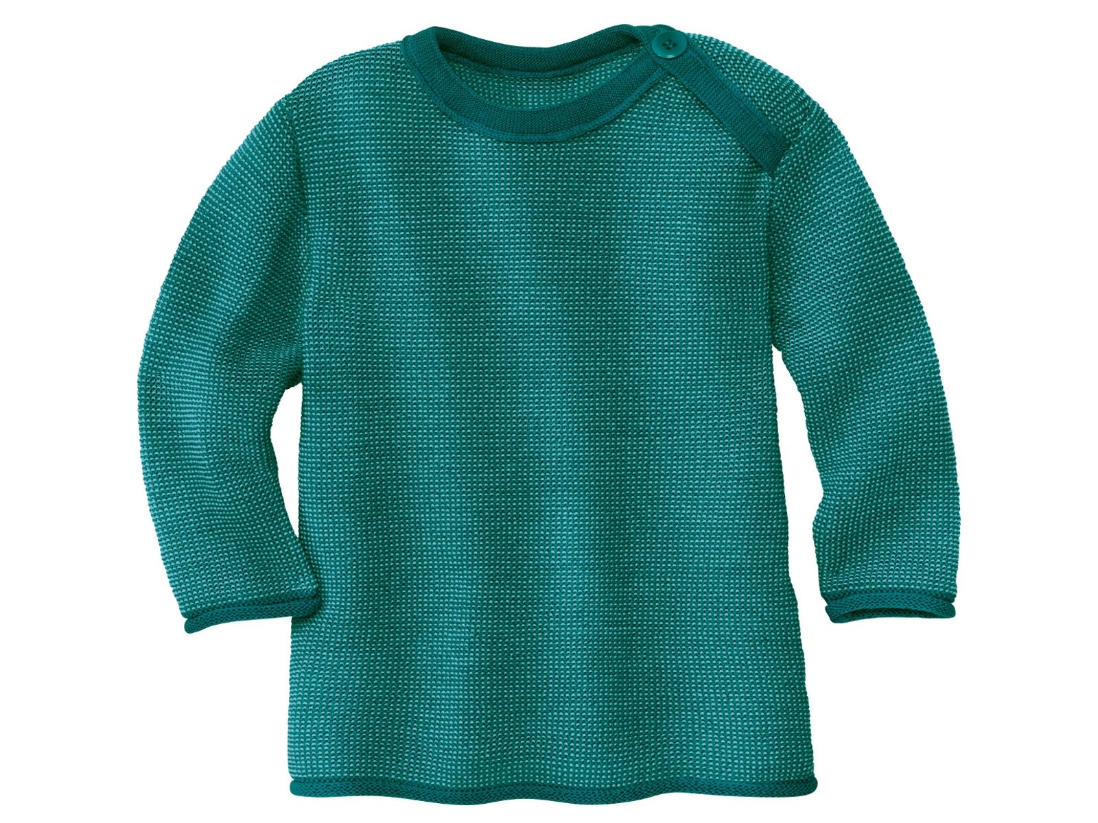 Disana Baby und Kinder Pullover Bio-Merinowolle melange-pacific-lagoon Gr. 74/80