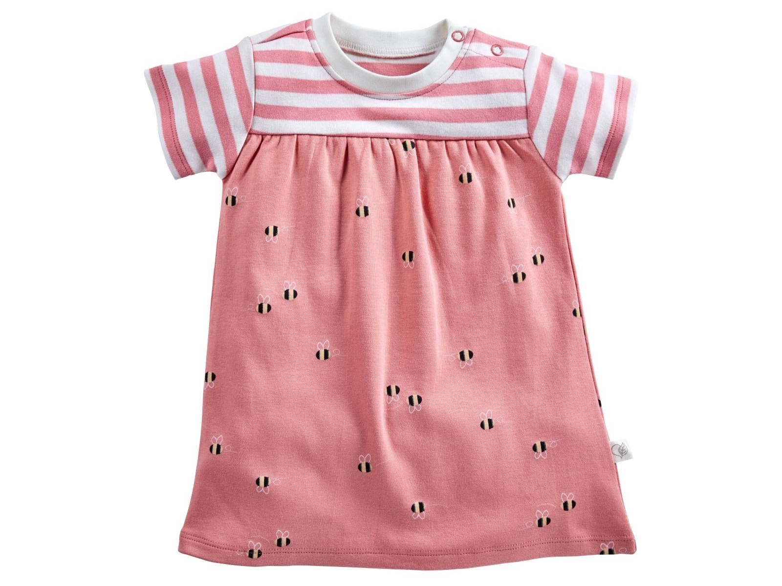 Baby Kleid Kurzarm Bio-Baumwolle Biene rosa Gr.50/56