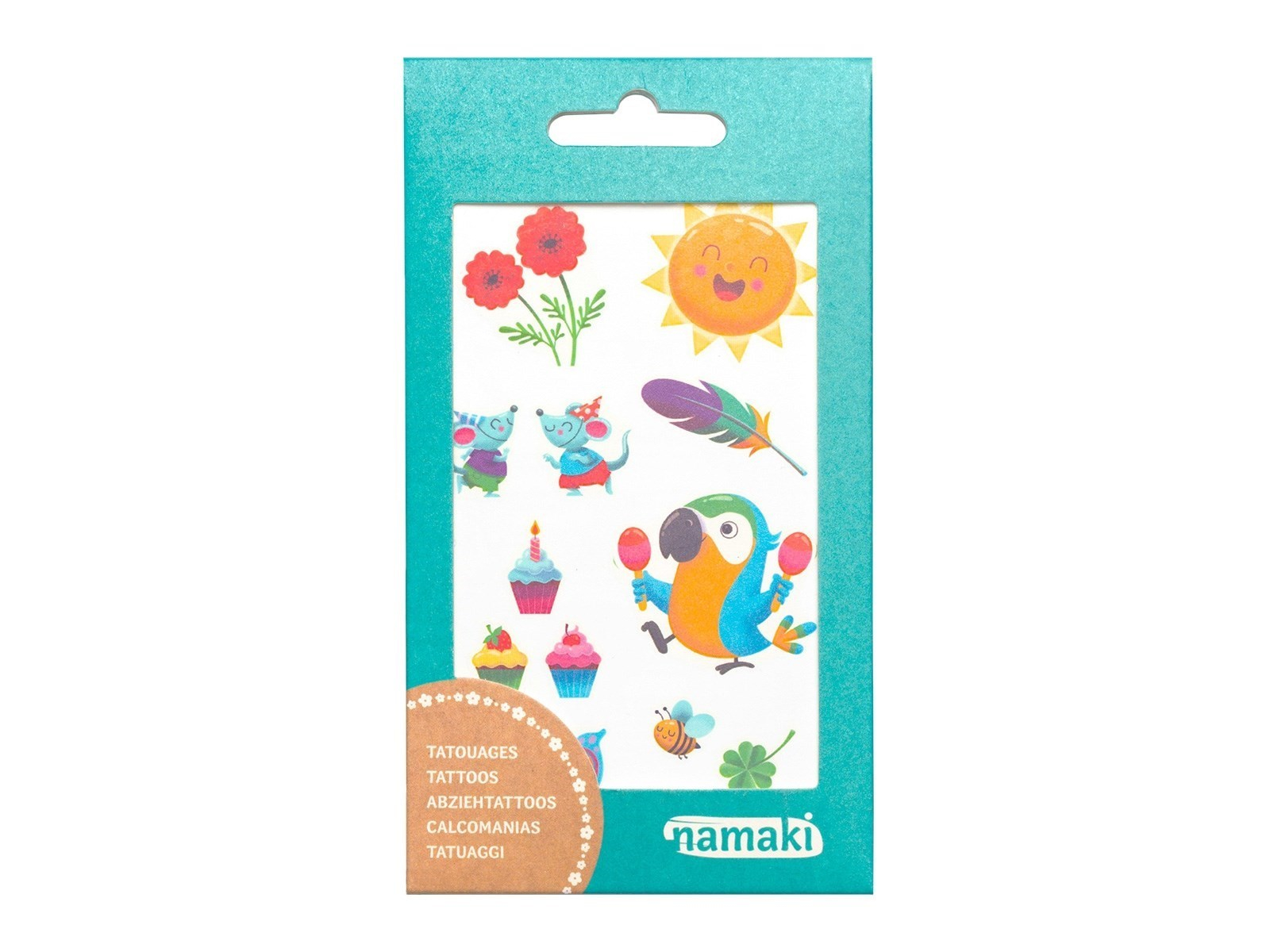 Bio Kindertattoos Regenbogen, 2 Blatt pro Set Maße 8,50 x 15 cm