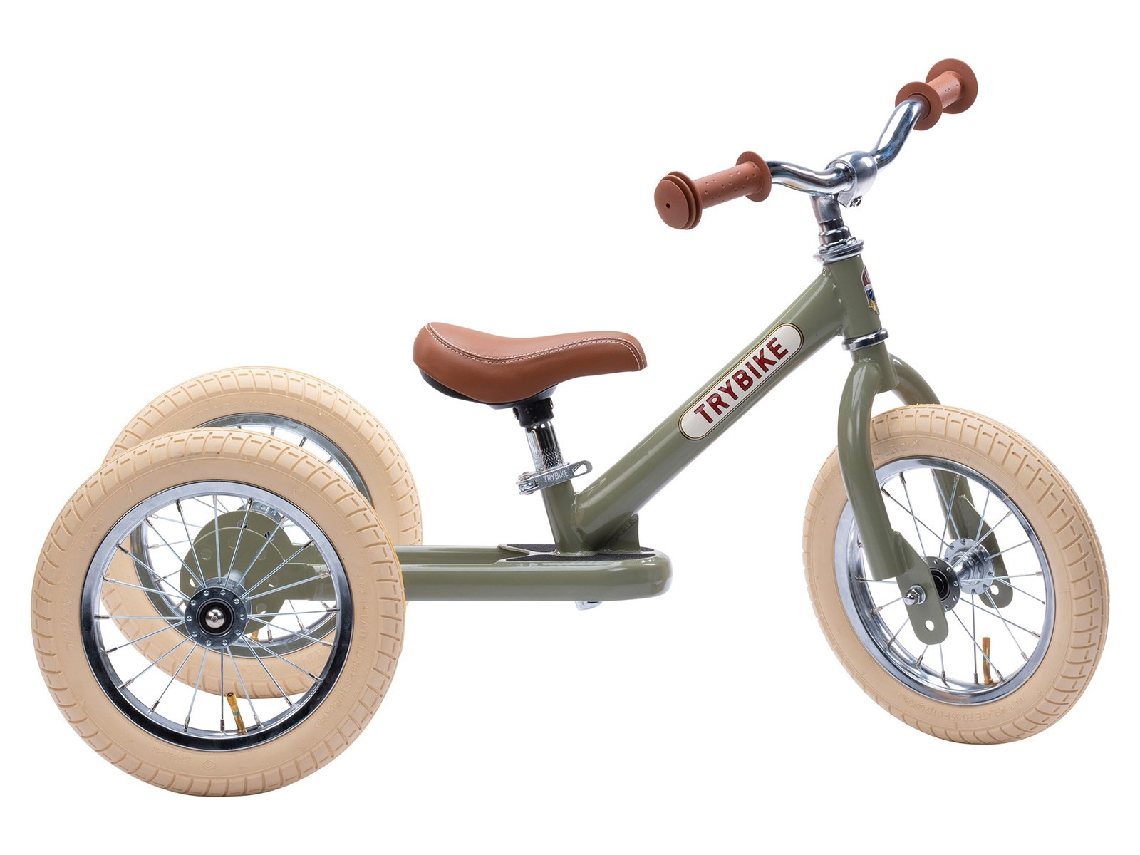 Trybike 2-in-1 Laufrad mit Stahlrahmen Vintage Green