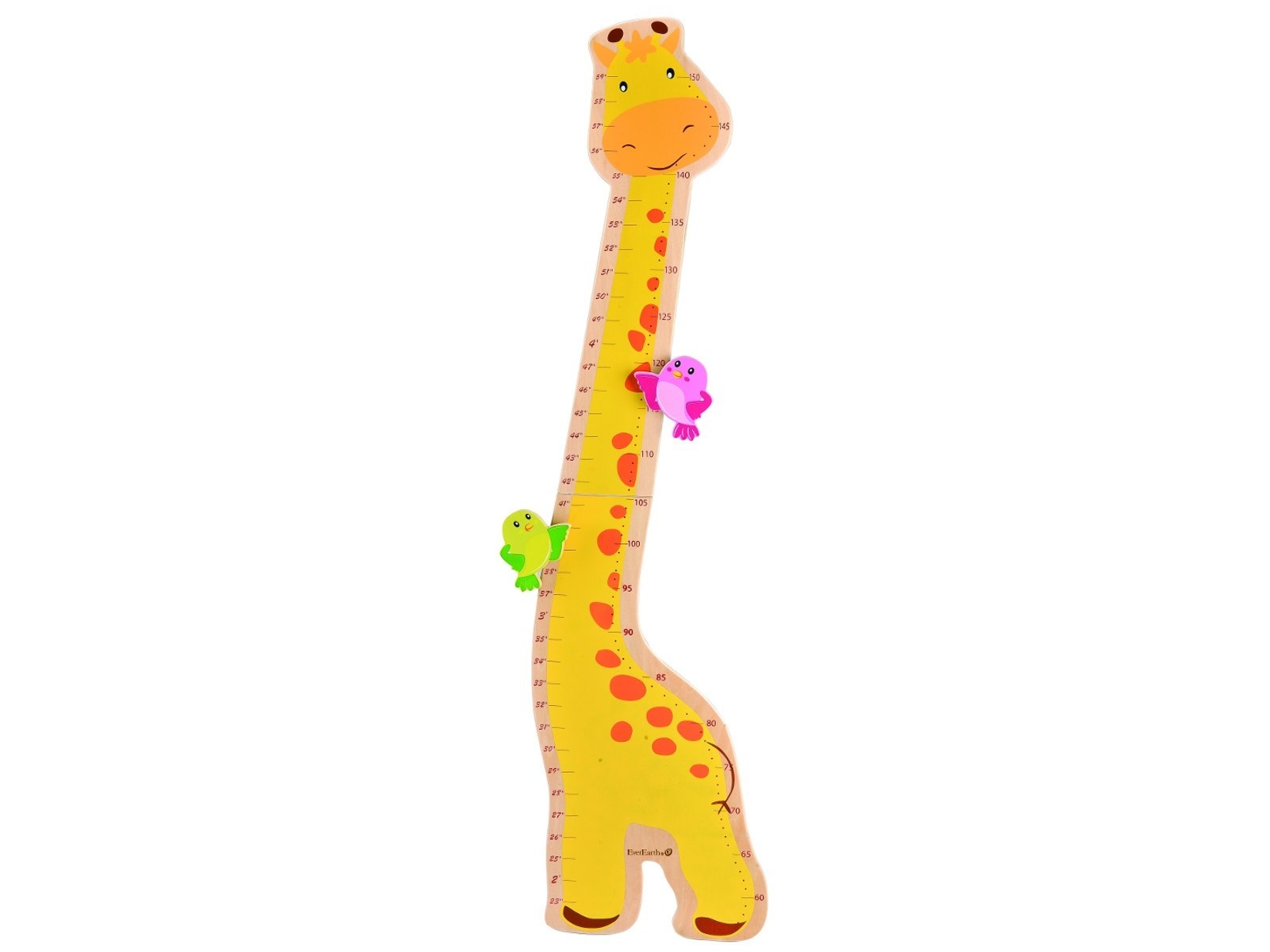 EverEarth Messlatte Kind Giraffe aus Holz Maße 101 x 27 x 1 cm