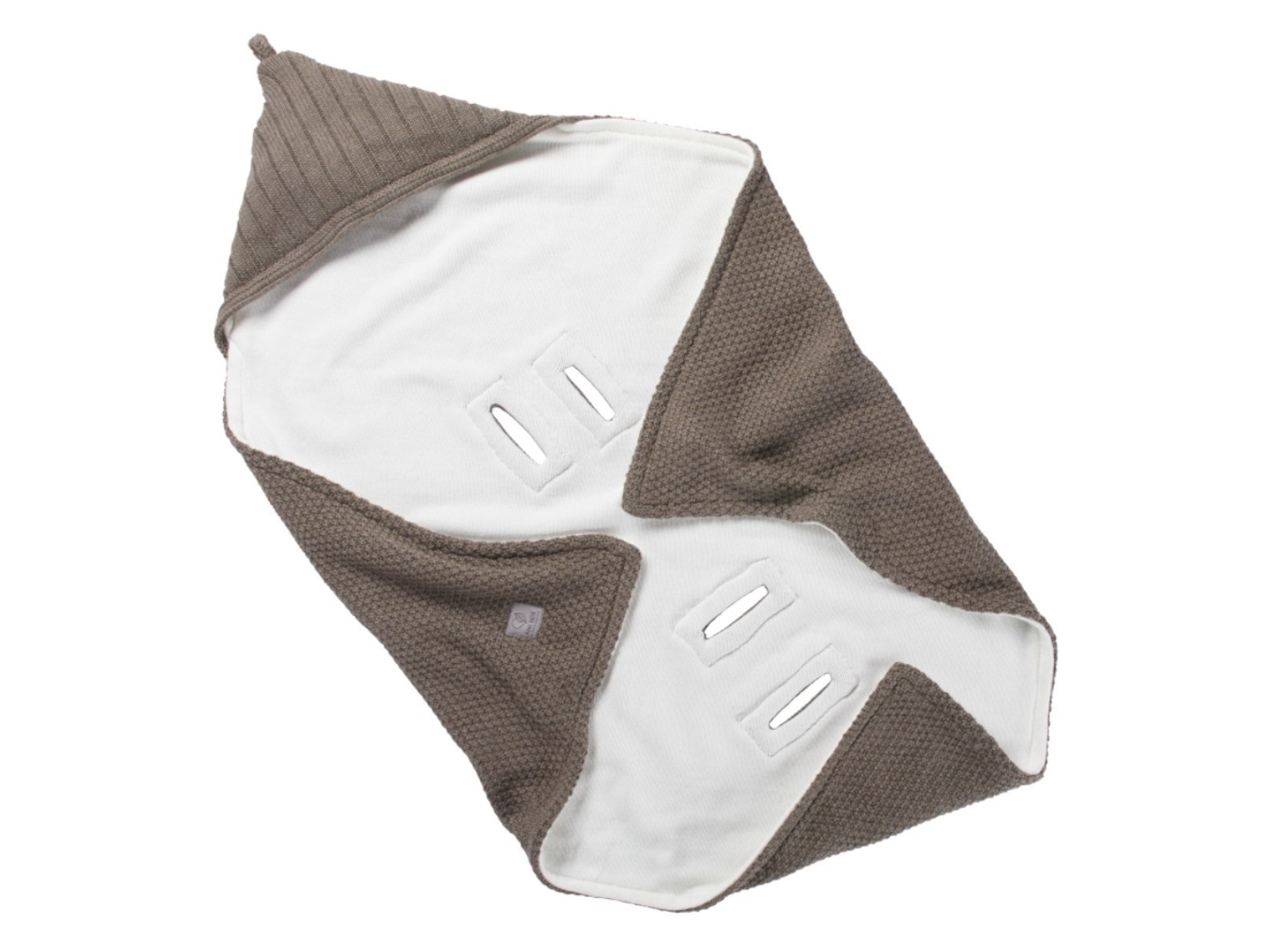 Einschlagdecke Babyschale Bio-Baumwolle dark brown melange Maße 75 x 75 cm