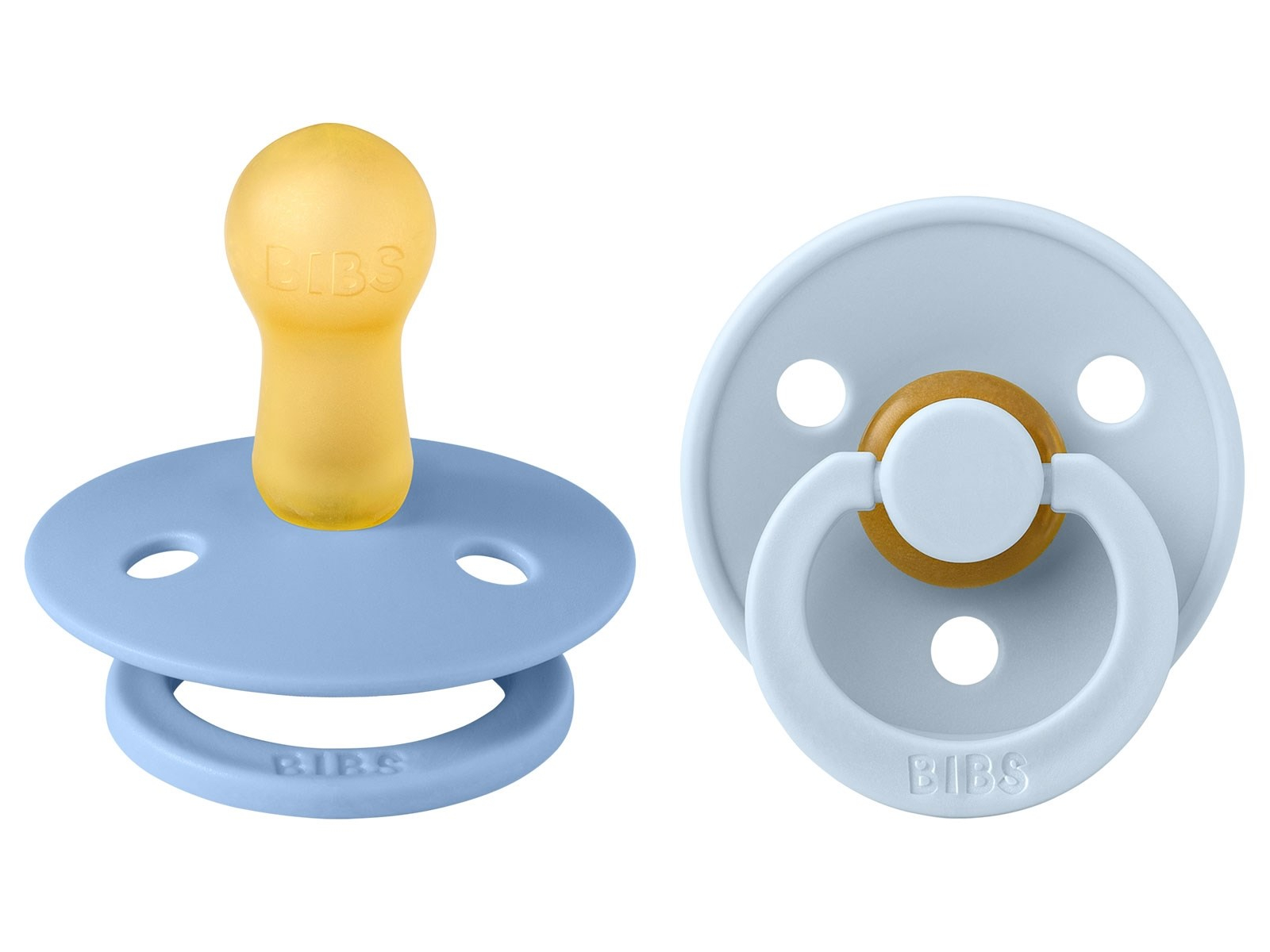 BIBS Schnuller Naturlatex "Colour" 2er Pack kirschförmig sky blue-baby blue 0-6 Monate