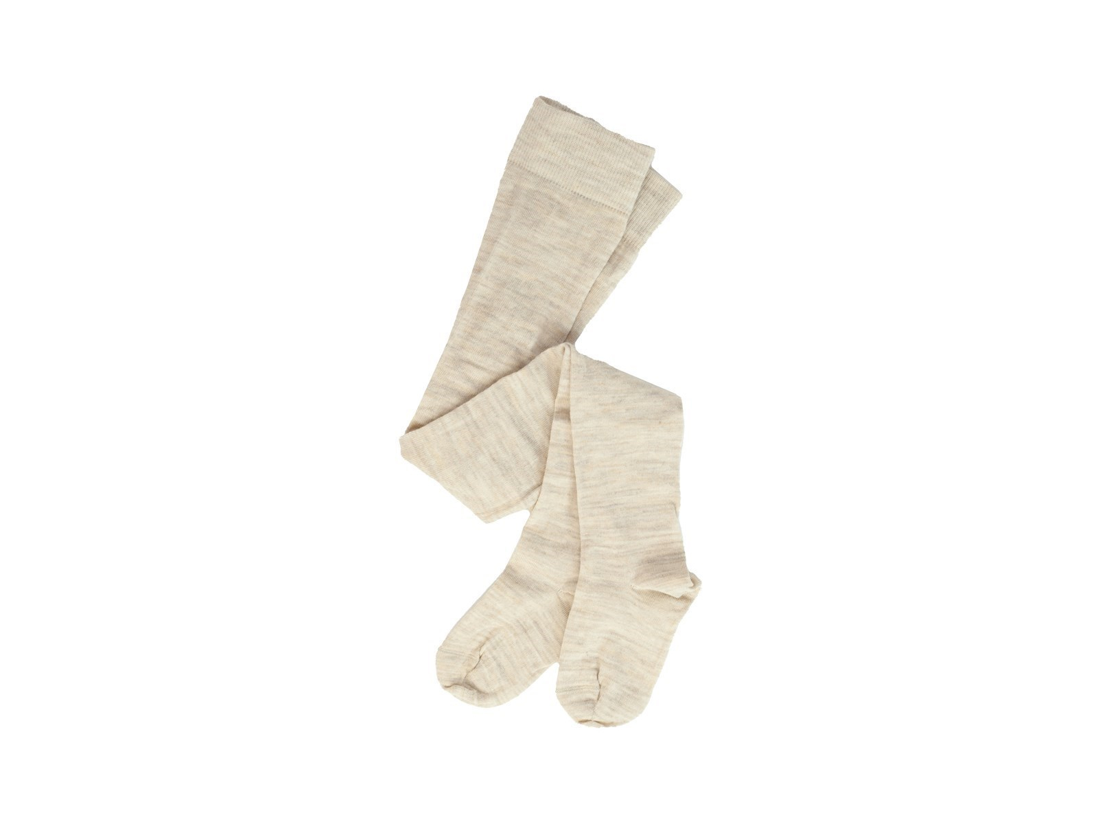 Kinder Strumpfhose Bio-Schurwolle Bio-Baumwolle hellbraun-melange Gr. 1-2