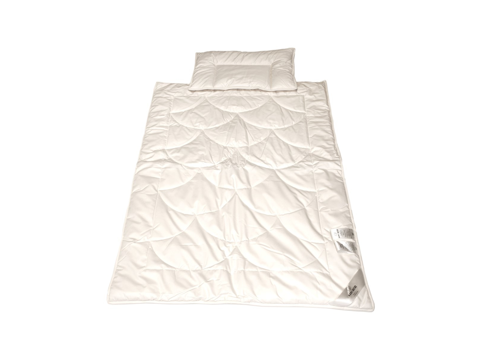 Baby- und Kinderbettdecke und Kissen Baumwolle (kbA)-Kapok Bettdecke 100x135cm, Flachkissen 40x60cm