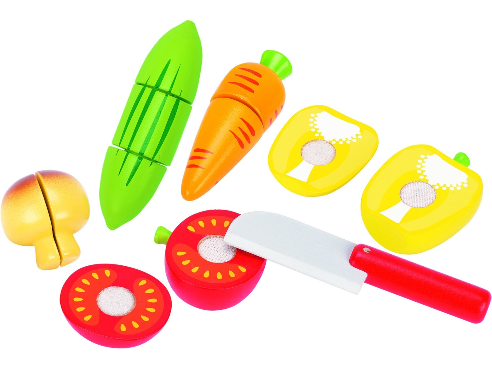 goki Gemüse mit Klettverbindung Kaufladenzubehör aus Holz 12-teilig