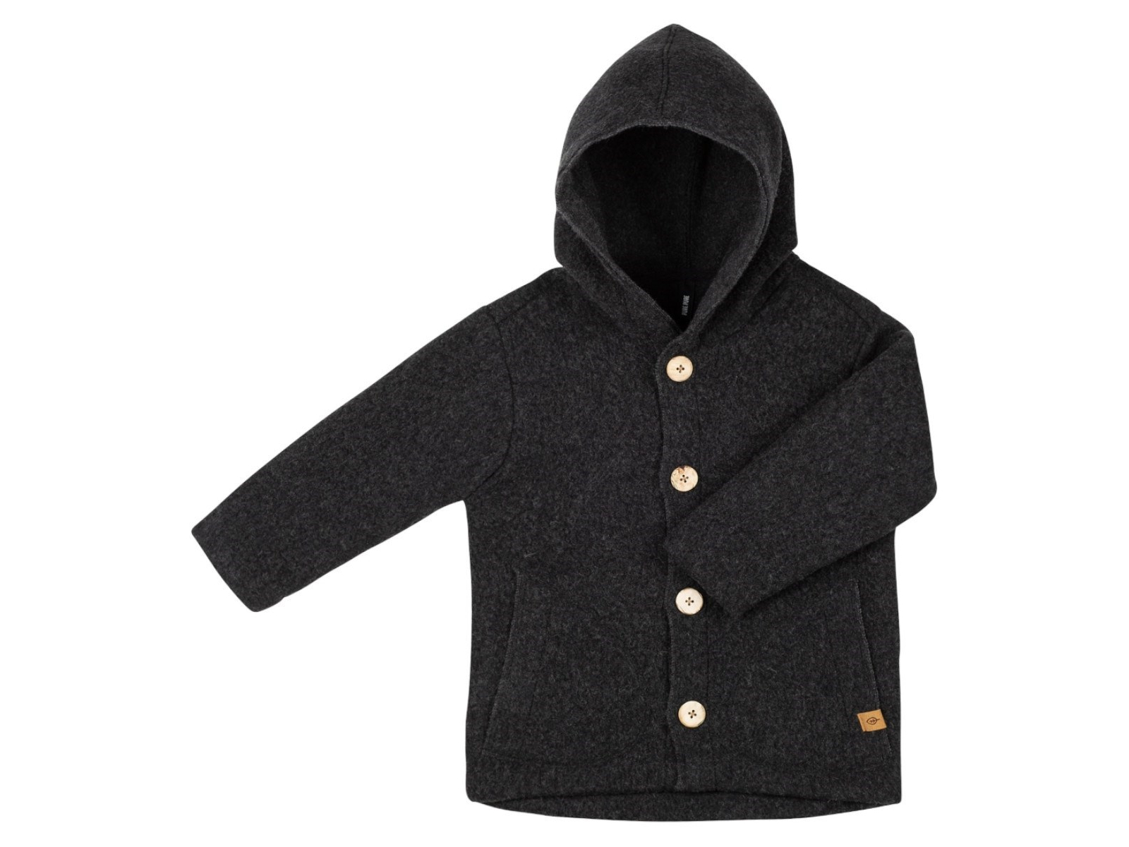 PURE PURE by Bauer Baby und Kinder Jacke mit Kapuze Wollwalk anthrazit Gr. 122/128