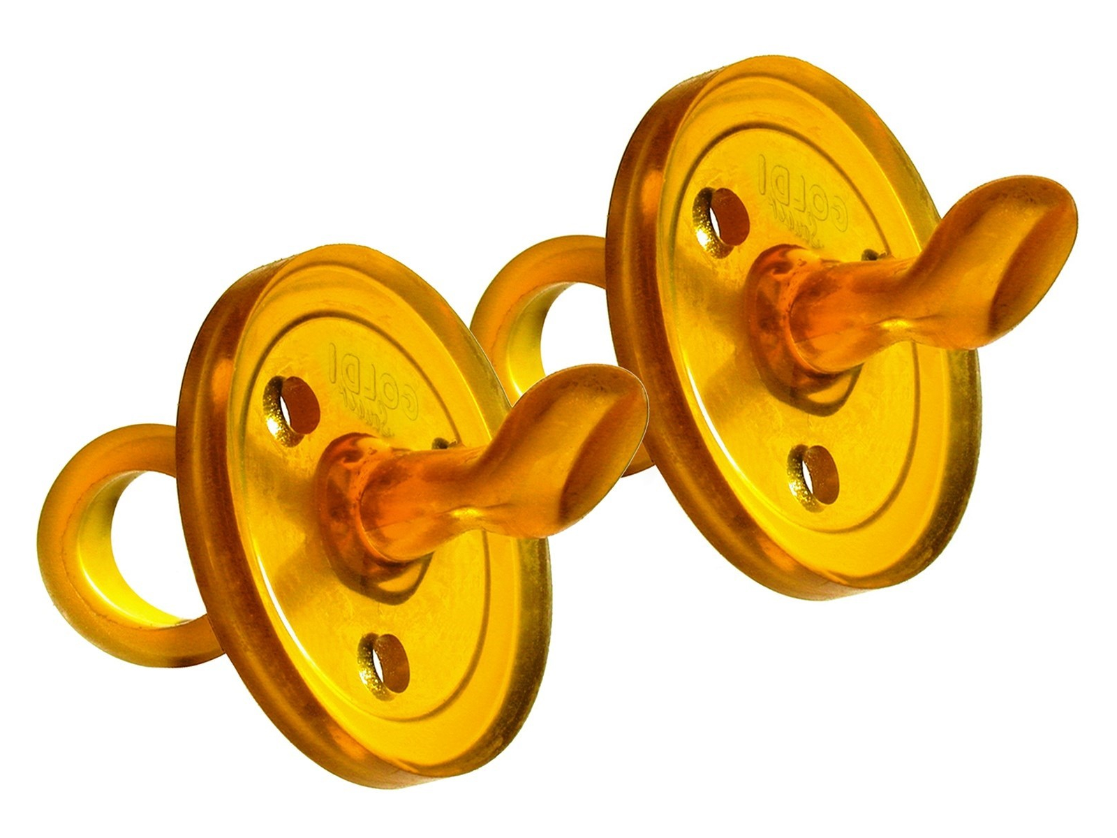 Goldi Beruhigungssauger, Naturkautschuk Schnuller, kiefergerecht, 2er-Set 2 Stück, 0-6 Monate