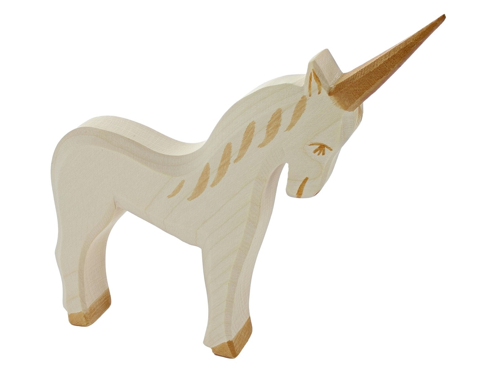 Ostheimer Einhorn 13,5 cm Laubholz, handgeschnitzt und lasiert