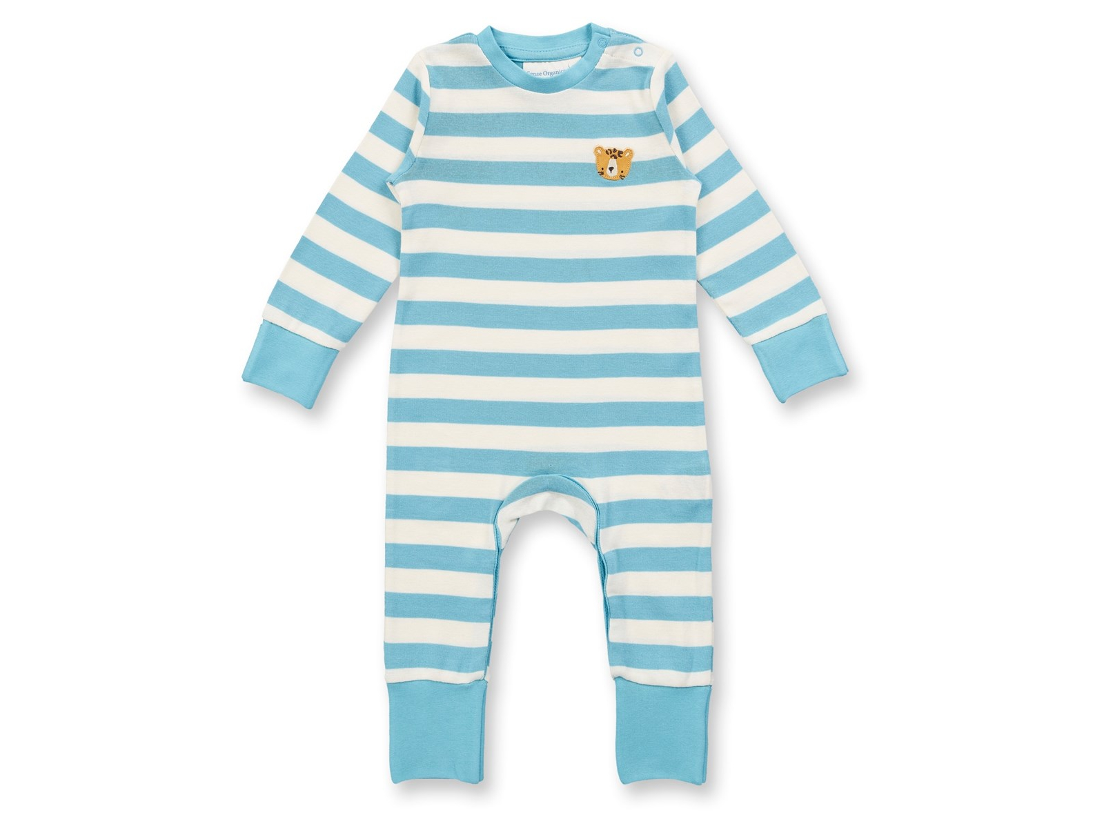 Sense Organics Baby und Kinder Schlafanzug mit Umschlagbündchen aqua Gr. 86 (12-18 Monate)