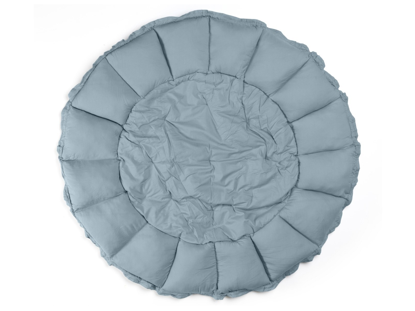 3-in-1 Krabbeldecke, Nestchen, Aufbewahrung Bio-Baumwolle blau Durchmesser ca. 130 cm