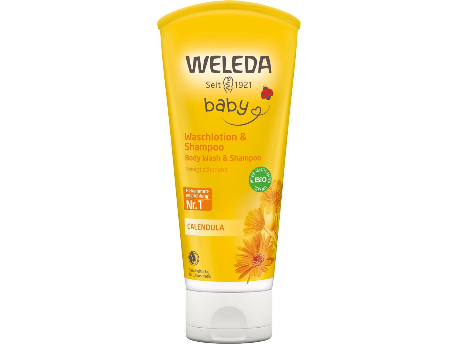 Weleda Baby Waschlotion und Shampoo Calendula - reinigt Haut und Haare schonend 200 ml