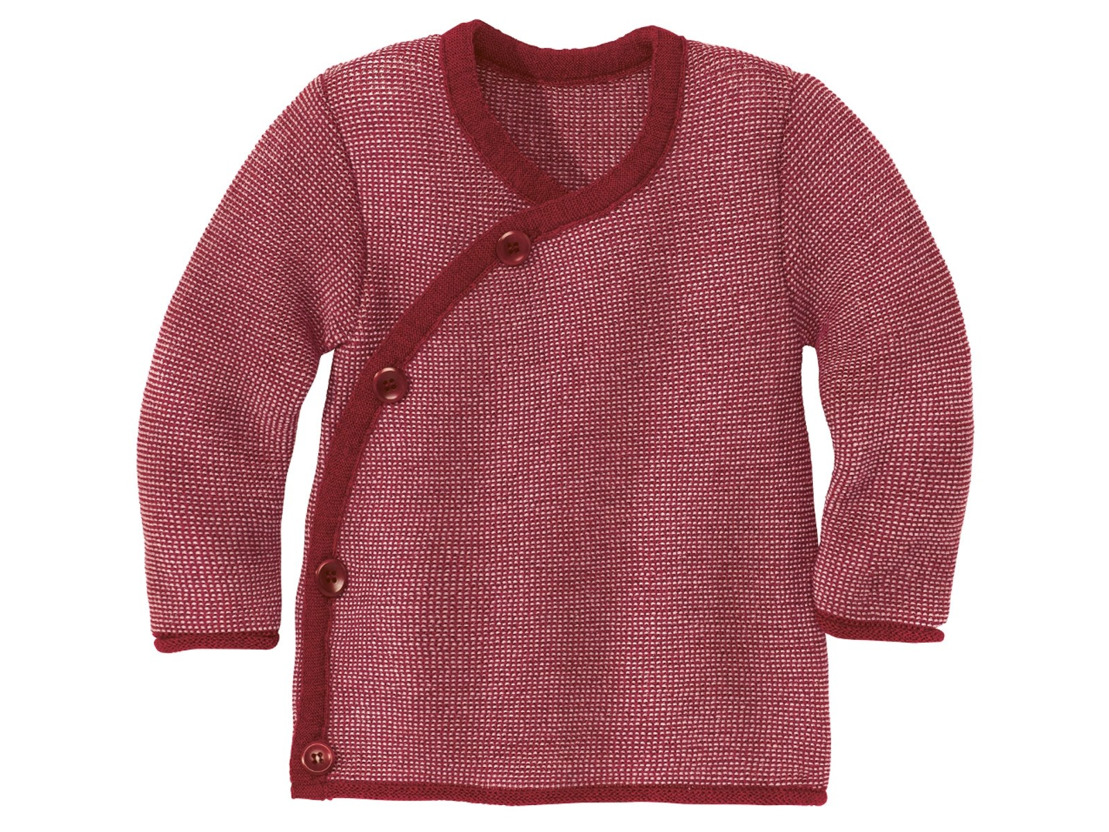 Disana Baby Jacke Bio-Merinowolle melange-bordeaux-rosé Gr.62/68