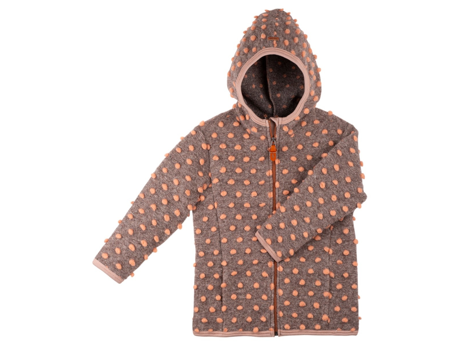PURE PURE by Bauer Kinder Jacke mit Kapuze Bio Schurwolle Walk kaschmir-apricot Gr. 110/116