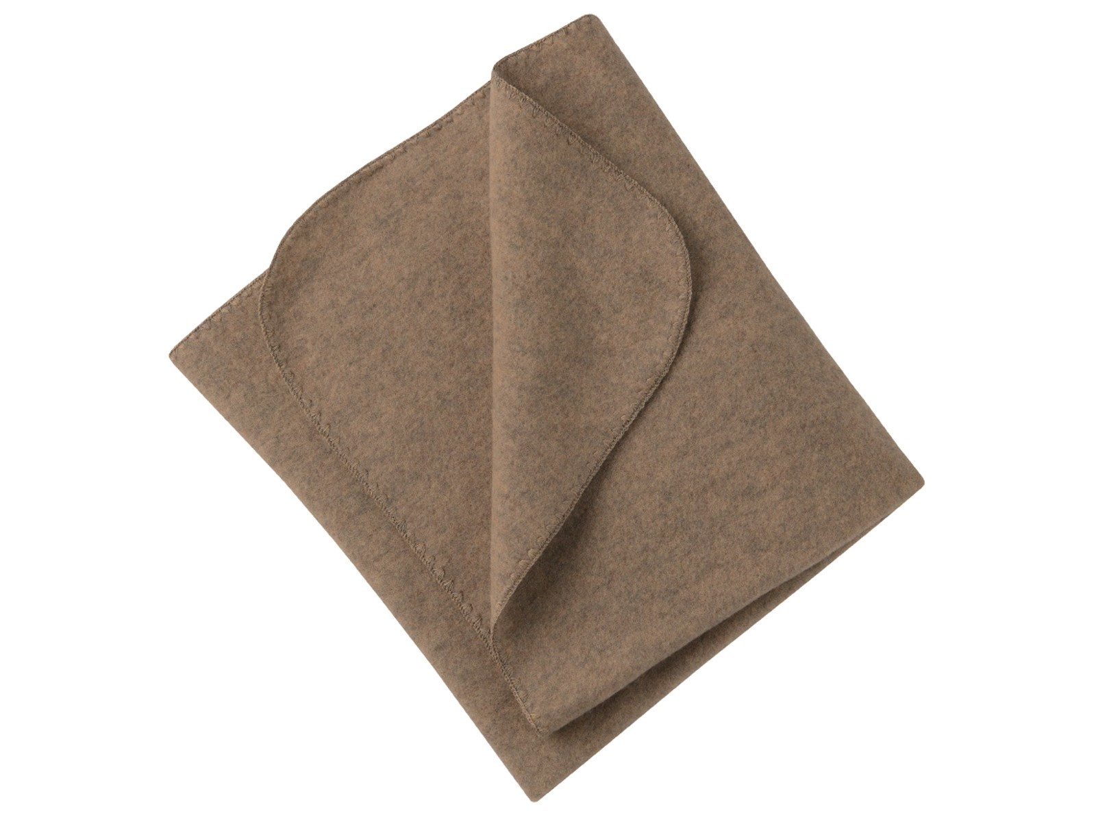 Engel Natur Babydecke mit Muschelkante Bio-Merinowolle Fleece melange walnuss Maße 80 x 100 cm
