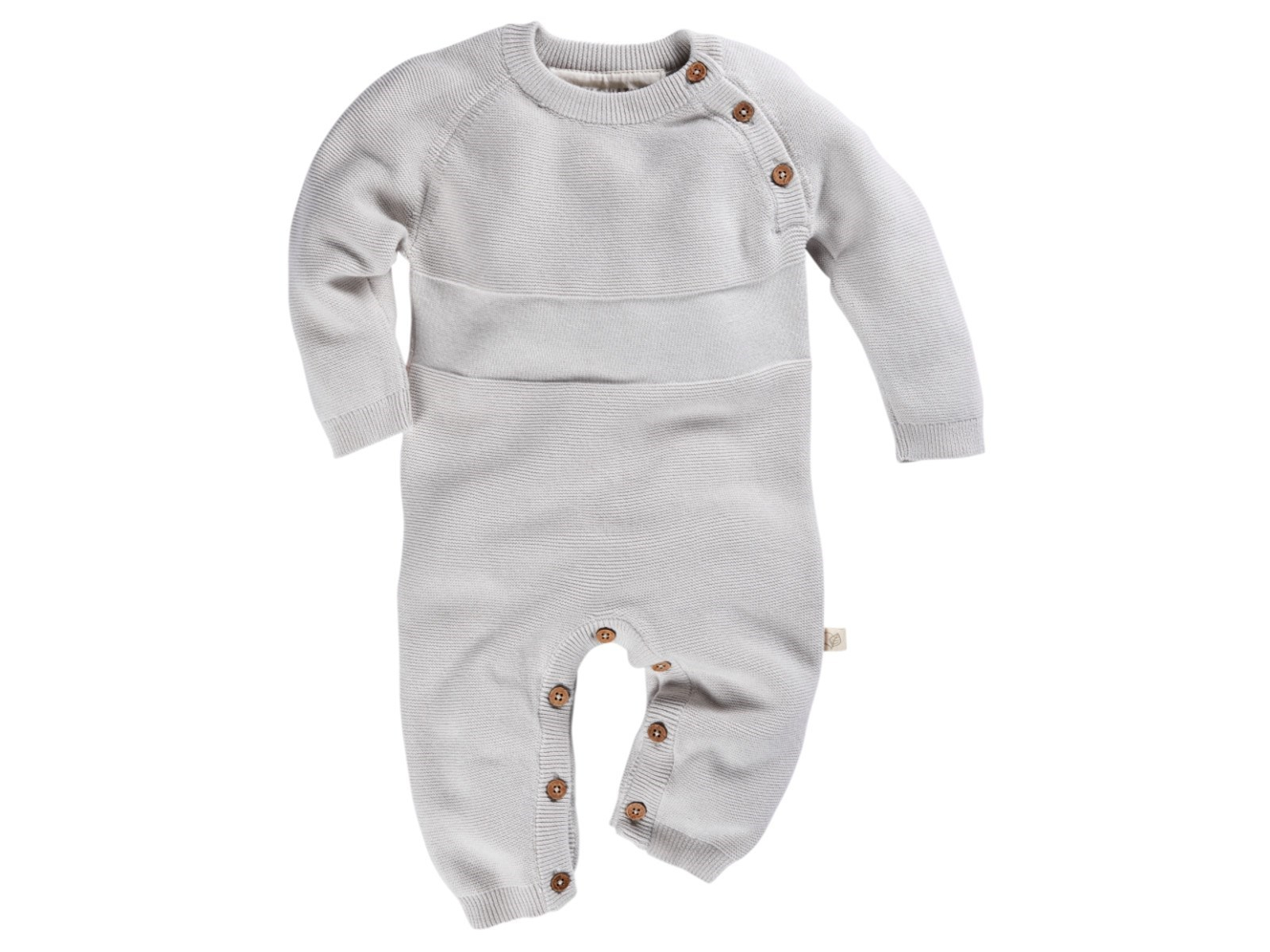 Baby Overall Strick-Qualität hellgrau melange Gr.62/68
