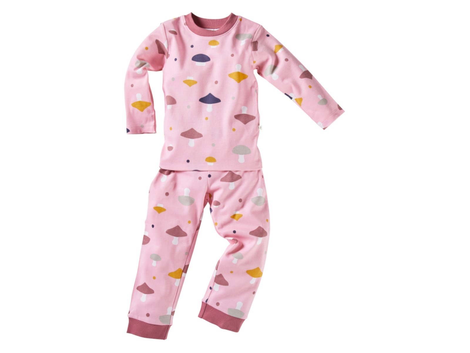 Kinder Schlafanzug 2-teilig Bio-Baumwolle Pilzparty rosa Gr.122/128
