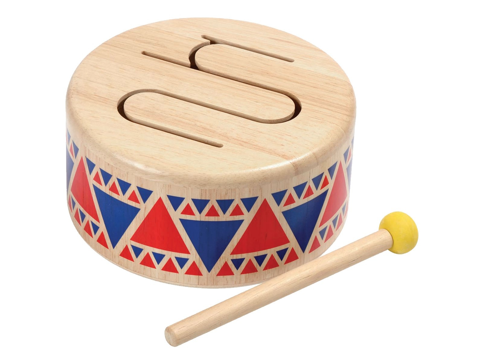 PlanToys Kinder Trommel fest aus Kautschukholz Maße 16 x 16 x 8 cm