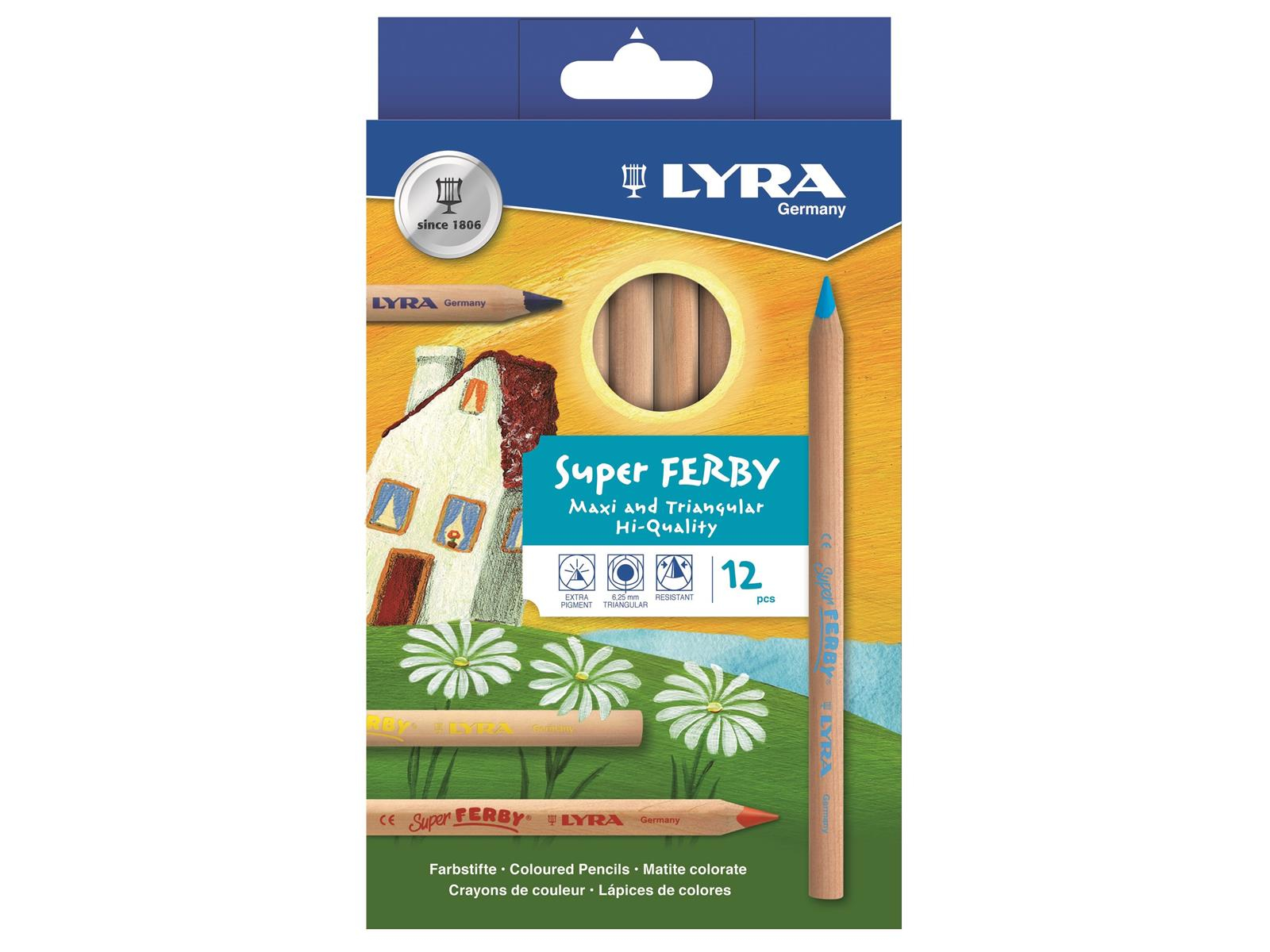 Lyra Buntstifte Super Ferby natur, 12er Set Maße Stift 17,5 x 1 cm
