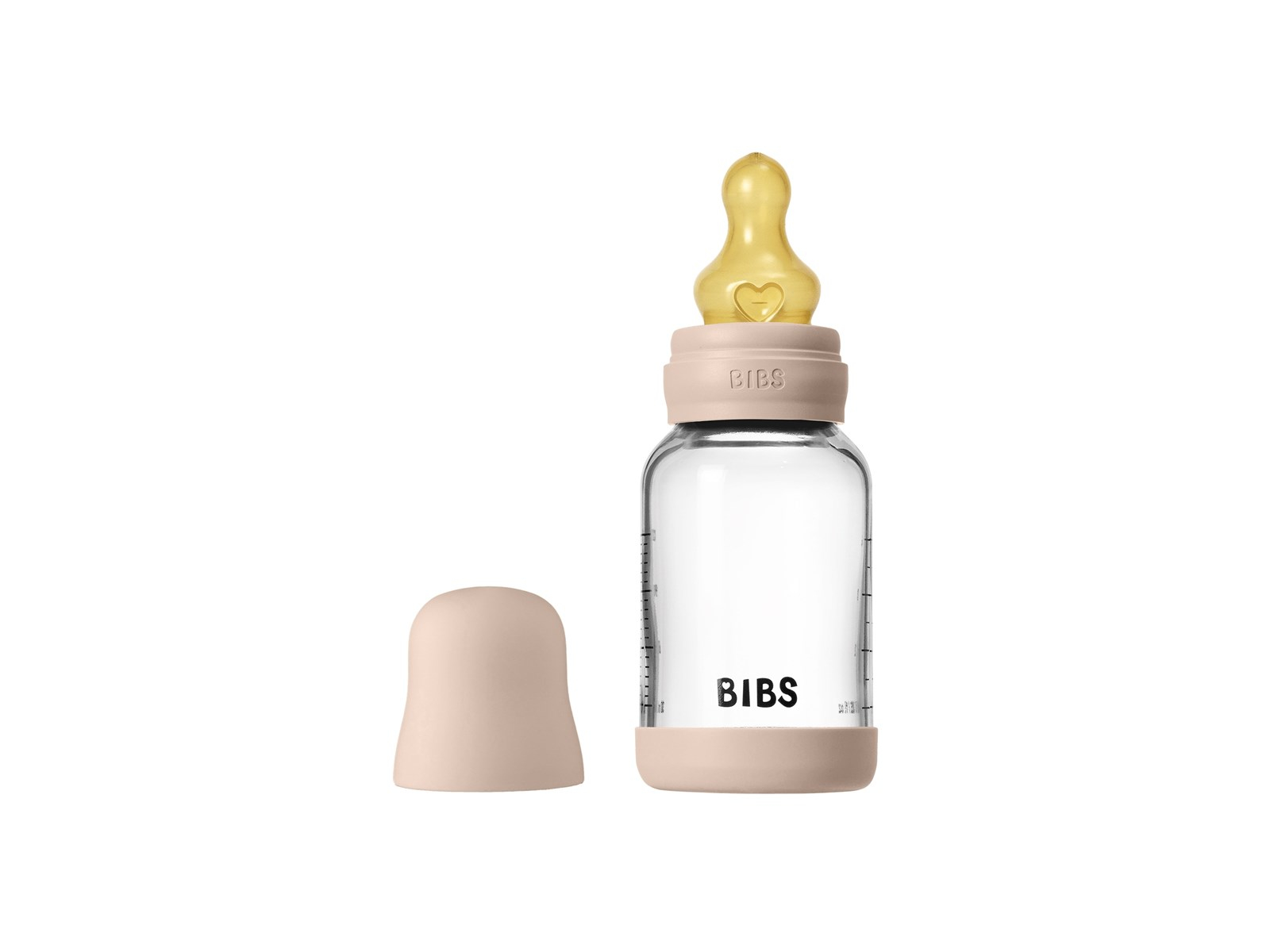 BIBS Babyflasche aus Glas im Komplett-Set Blush 120 ml