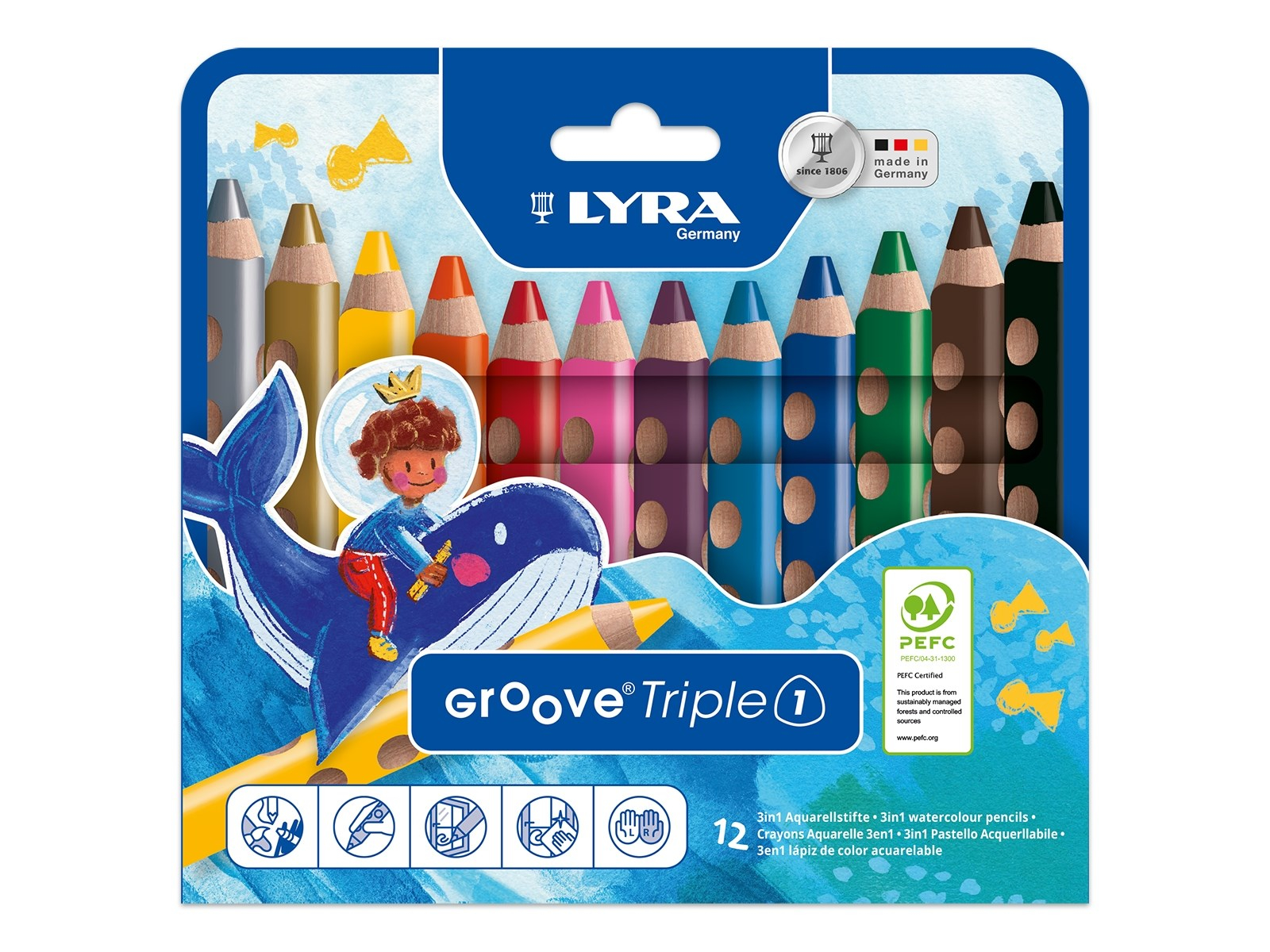 Lyra Buntstifte GrooveTriple 1 Kartonetui K12 12 Stück