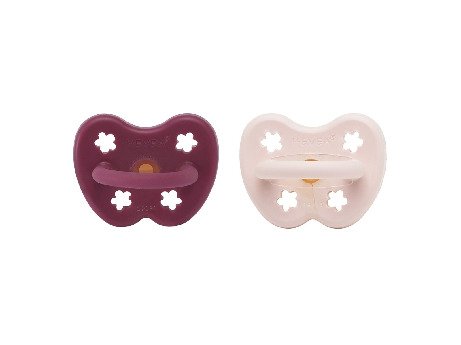 2er-Pack Schnuller Powder Pink & Rosewood ab 3 Monate, Naturkautschuk, Blume
