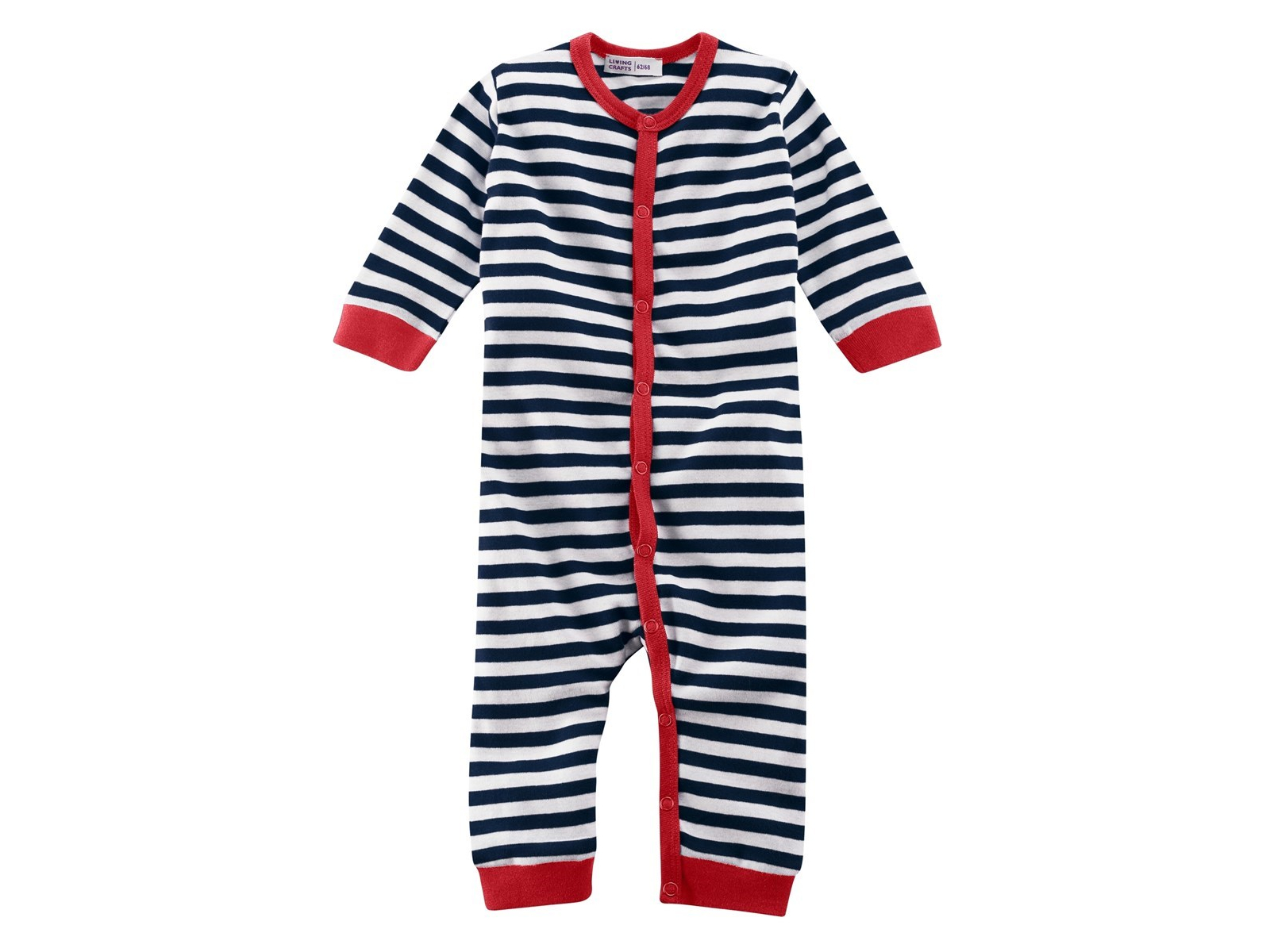 Living Crafts Baby und Kinder Schlafanzug Bio-Baumwolle blau-weiß gestreift Gr. 74/80