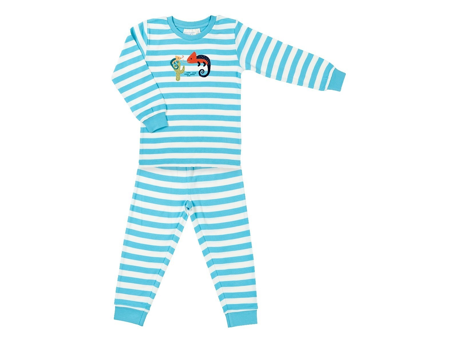 Sense Organics Kinder Schlafanzug Retro blau-gestreift Gr.98 (2-3 Jahre)