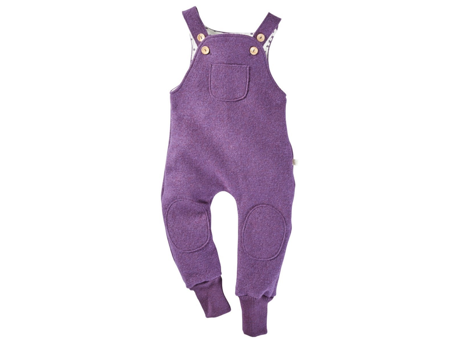 Kinder Latzhose Bio Schurwolle Walk lila Gr.98/104