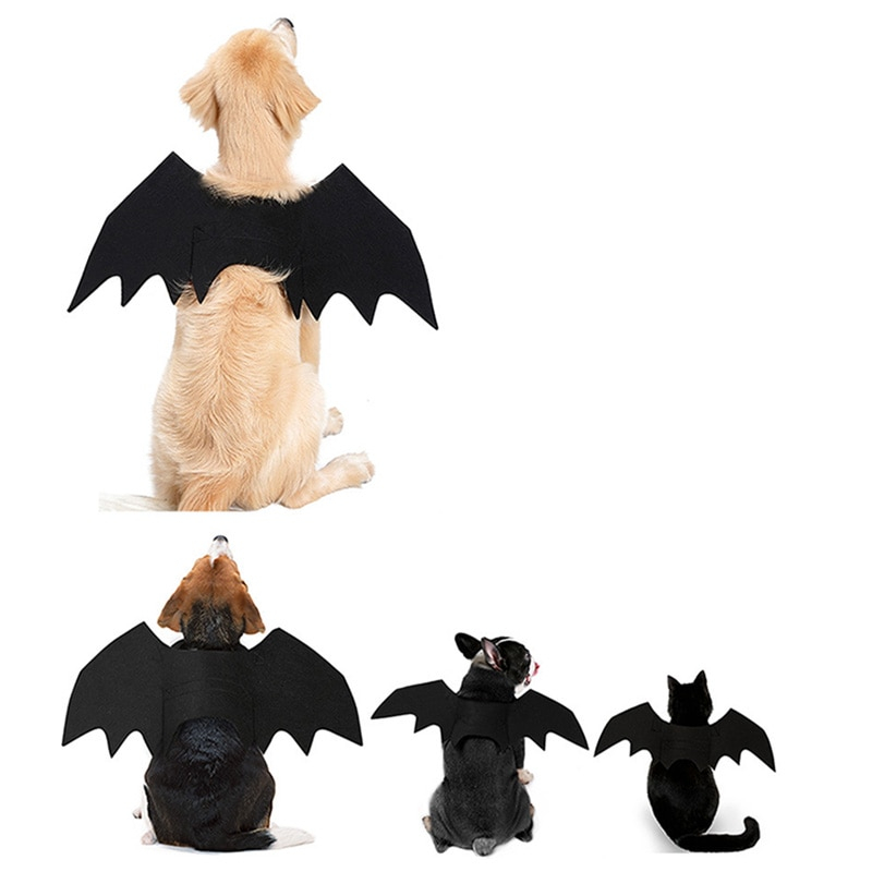 4 größen Halloween Hund Katze Kostümich Fledermaus FlüGel Vampir Schwarz schick Kleid hoch Haustier Kleidung Halloween Cosplay Kleidung Haustier Produkte