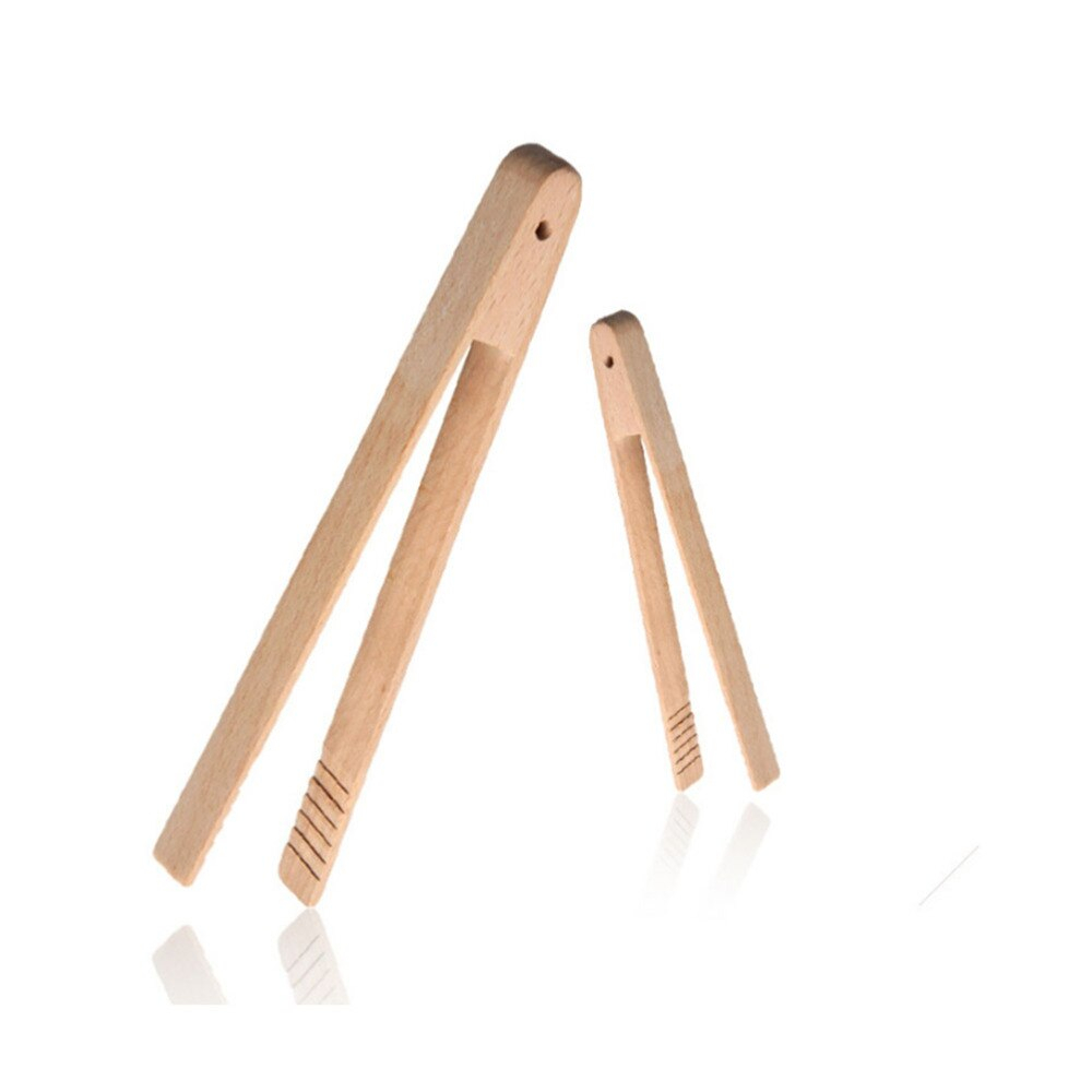 1 Pc Bambus Toaster Küche Zangen Lange Einfach Griff Toaster Servierzange für Kochen Toast Brot Grill Grillen Backen Braten (2