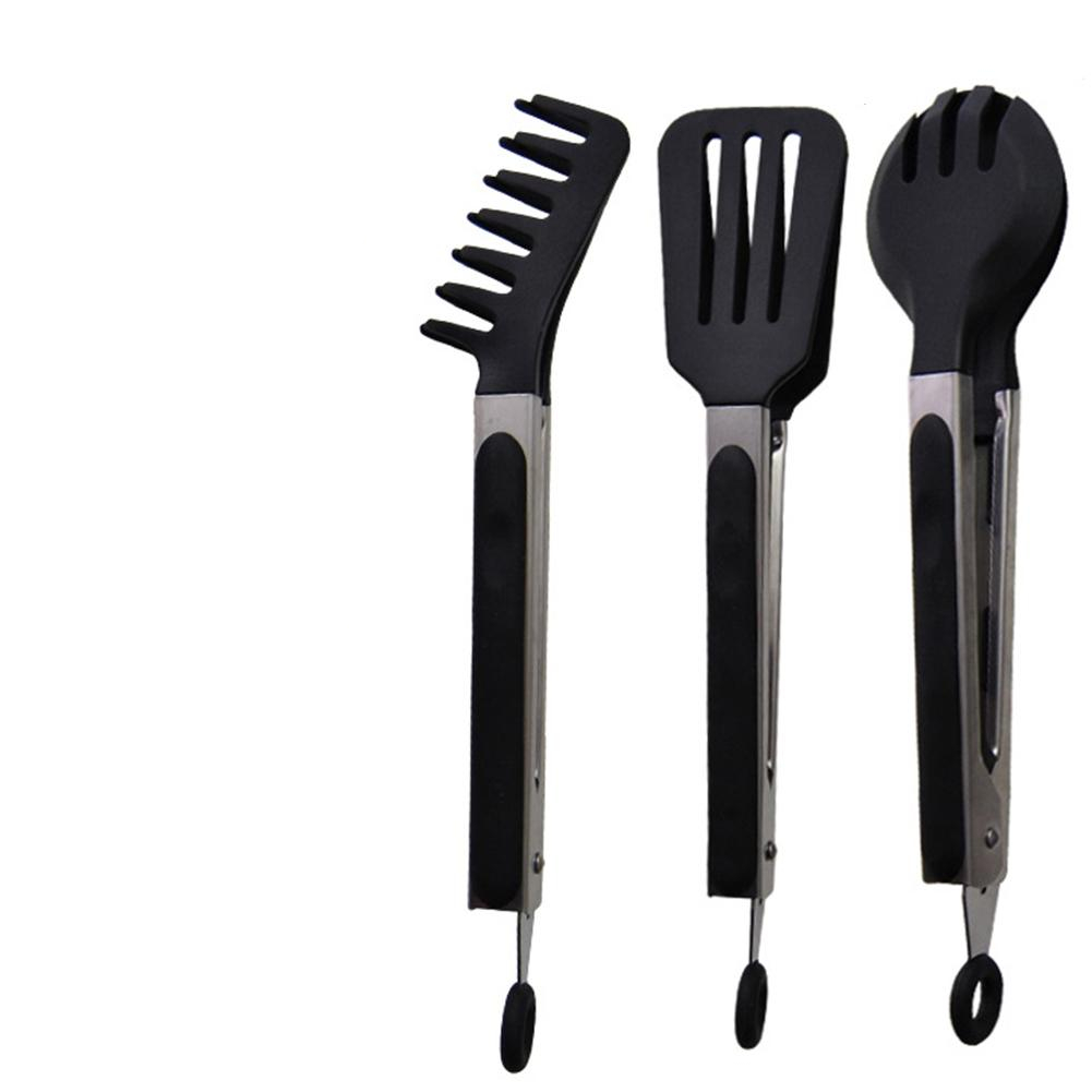 Edelstahl Lebensmittel Tong Wärme Besteändig Grill Clip Rutschfeste Griff Spachtel Klemme Nudel Tong Grill Werkzeug Küche Gerät