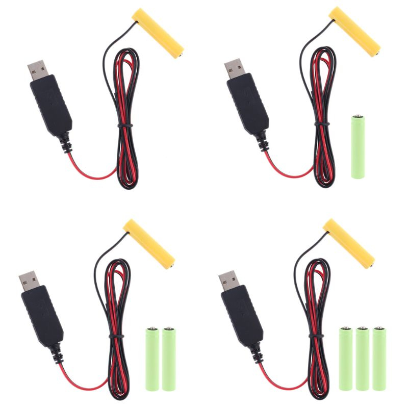 LR03 AAA Batterie Eliminator 2m USB Netzteil Kabel Ersetzen 1-4 stücke AAA Batterie