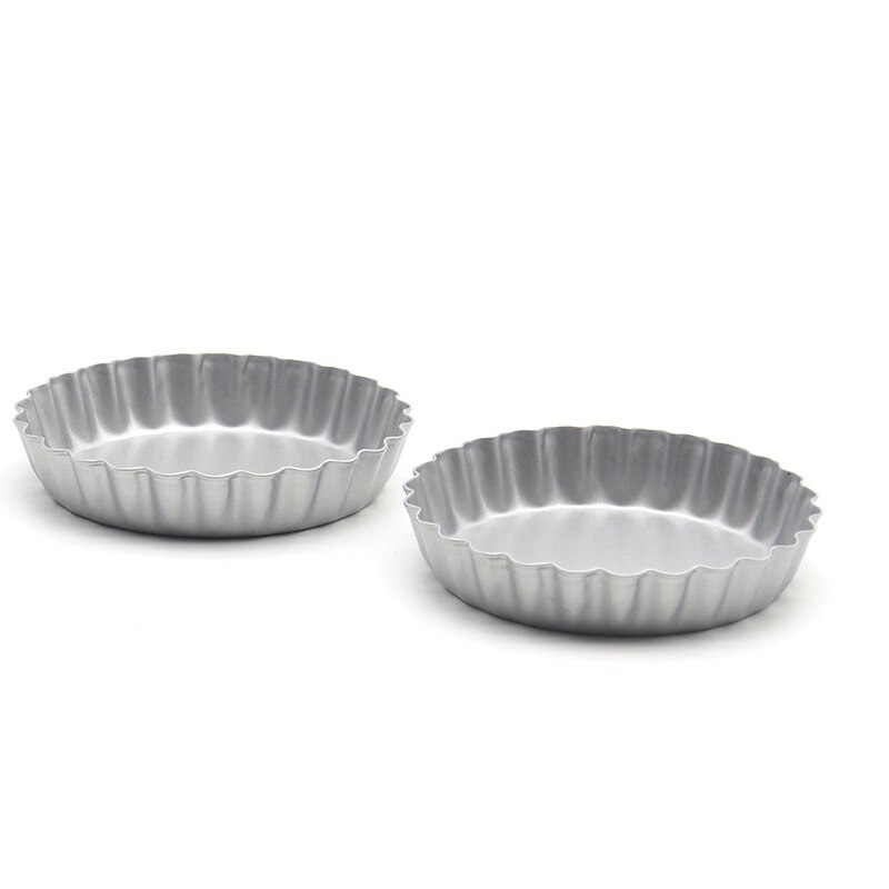 8-Pack, Nicht-Stock Kohlenstoff Stahl Mini Torte Pfannen, runde blume Rand Mini kuchen Pfanne, 4-zoll Durchmesser