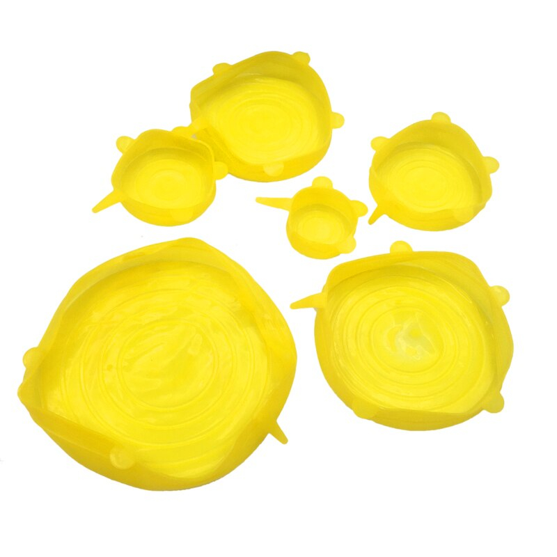 6 Teile/satz Universal- Silikon Deckel strecken einfache Silizium Abdeckung küche Pfanne Silikon Abdeckung deckel Pfanne verschütten Deckel Stopper Hause Schüssel abdeckung